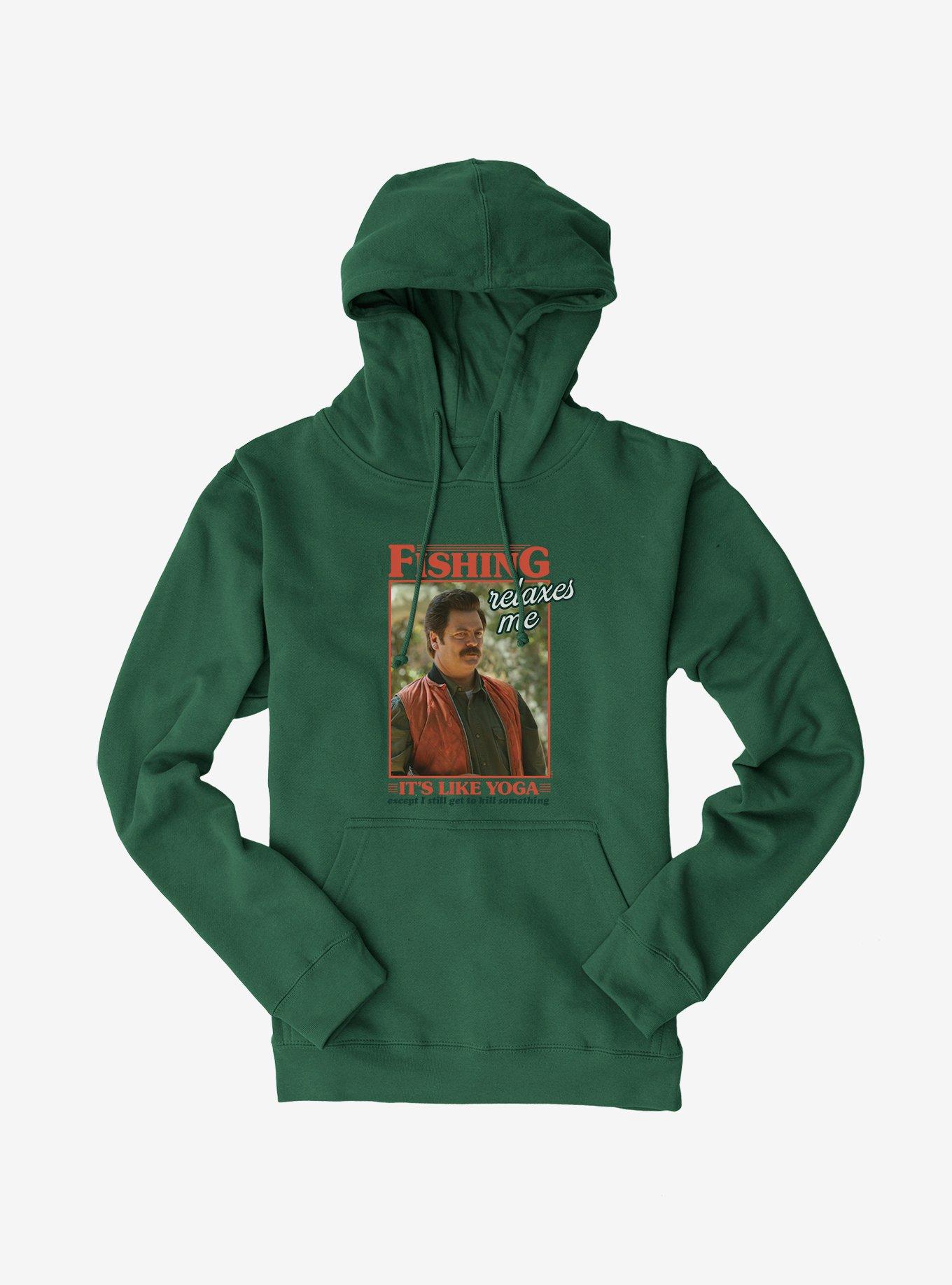 Parks And Recreation Fishing Like Yoga Hoodie, , hi-res