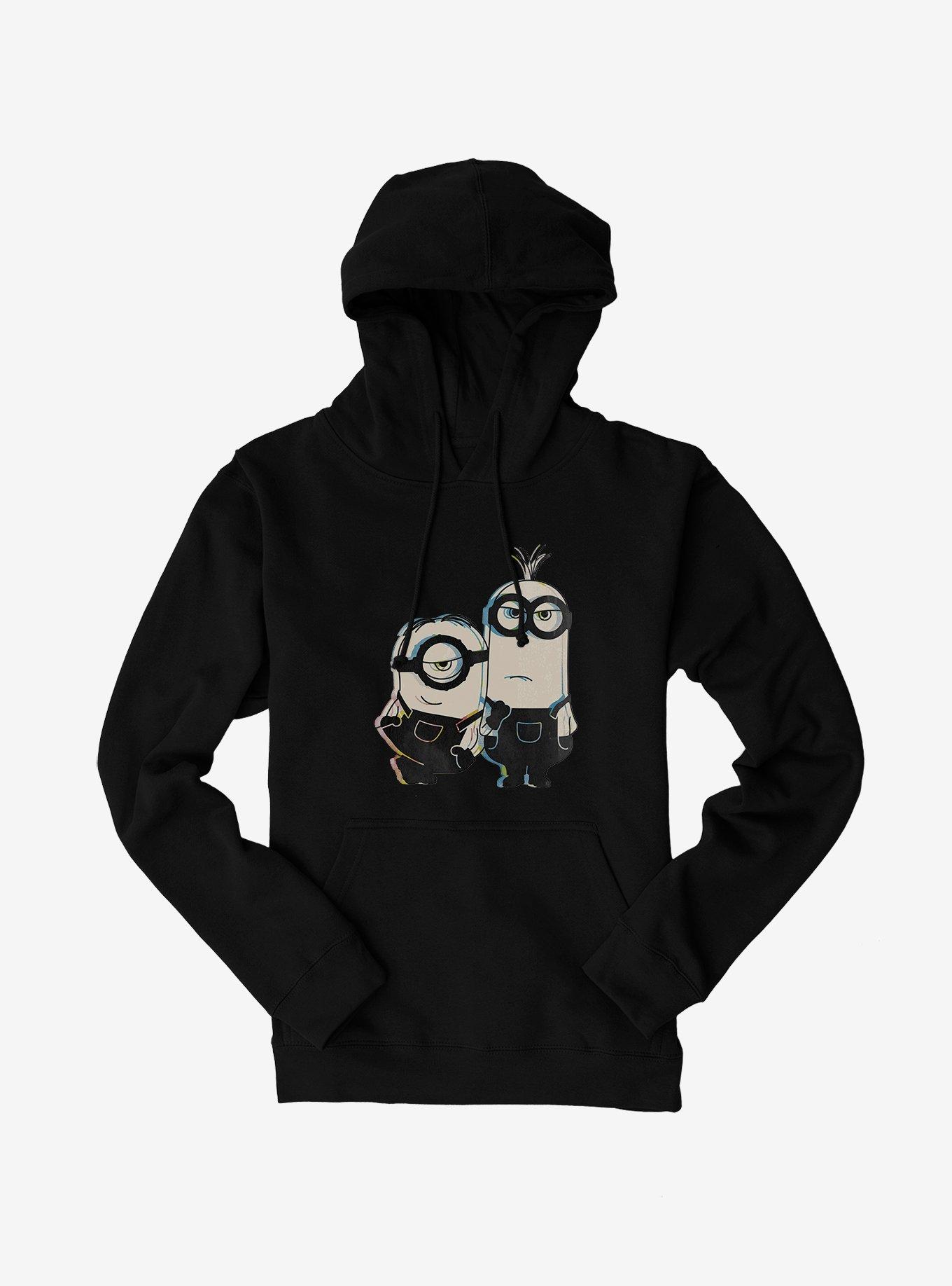 Minions Pose Sketch Art Hoodie, BLACK, hi-res