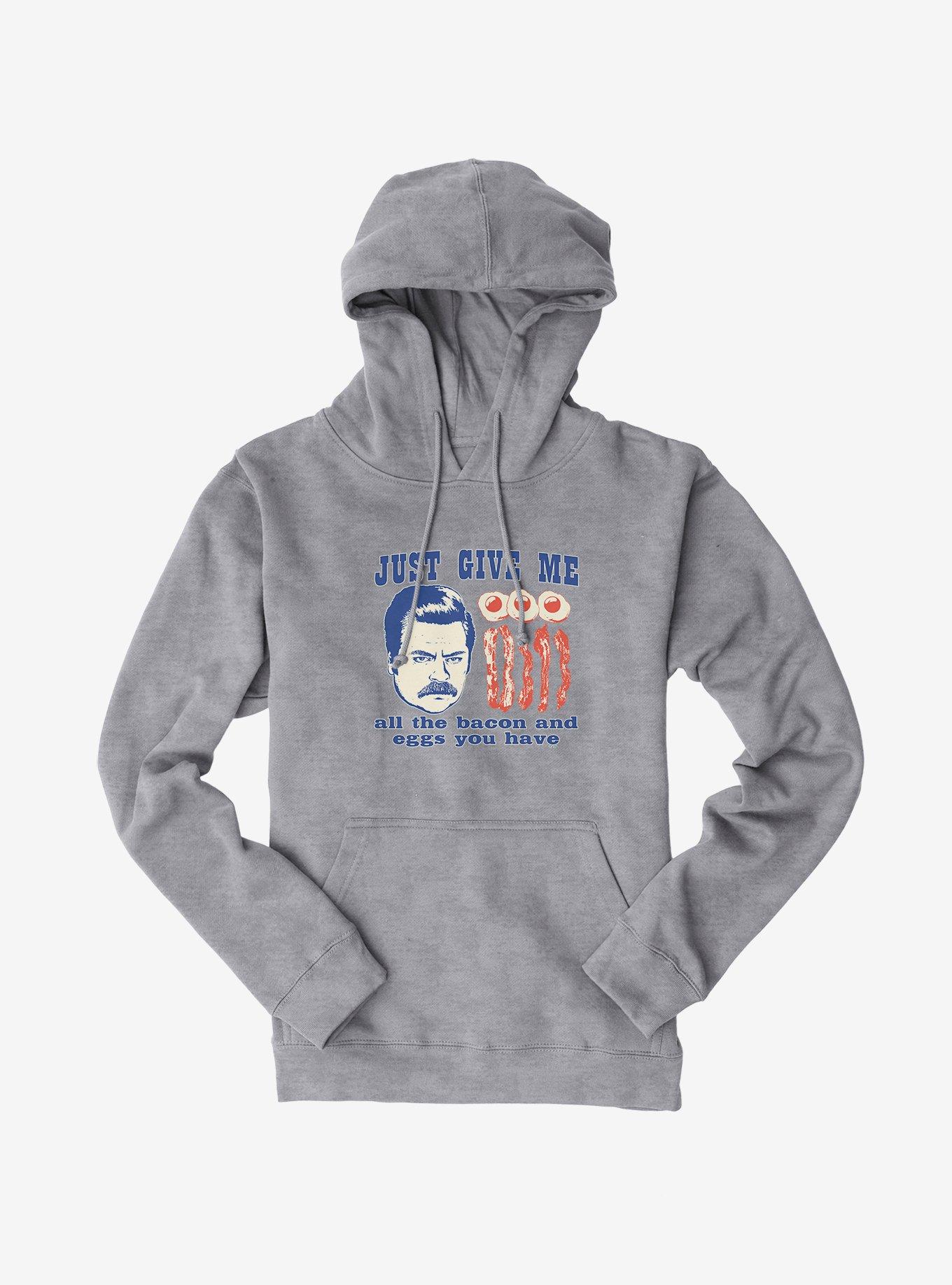 Parks And Recreation Ron And Breakfast Hoodie, SPORT GRAY, hi-res