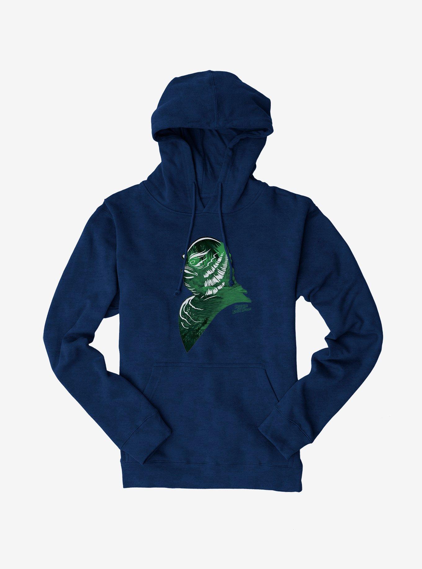 Universal Monsters Creature From The Black Lagoon Amazon Profile Hoodie, NAVY, hi-res