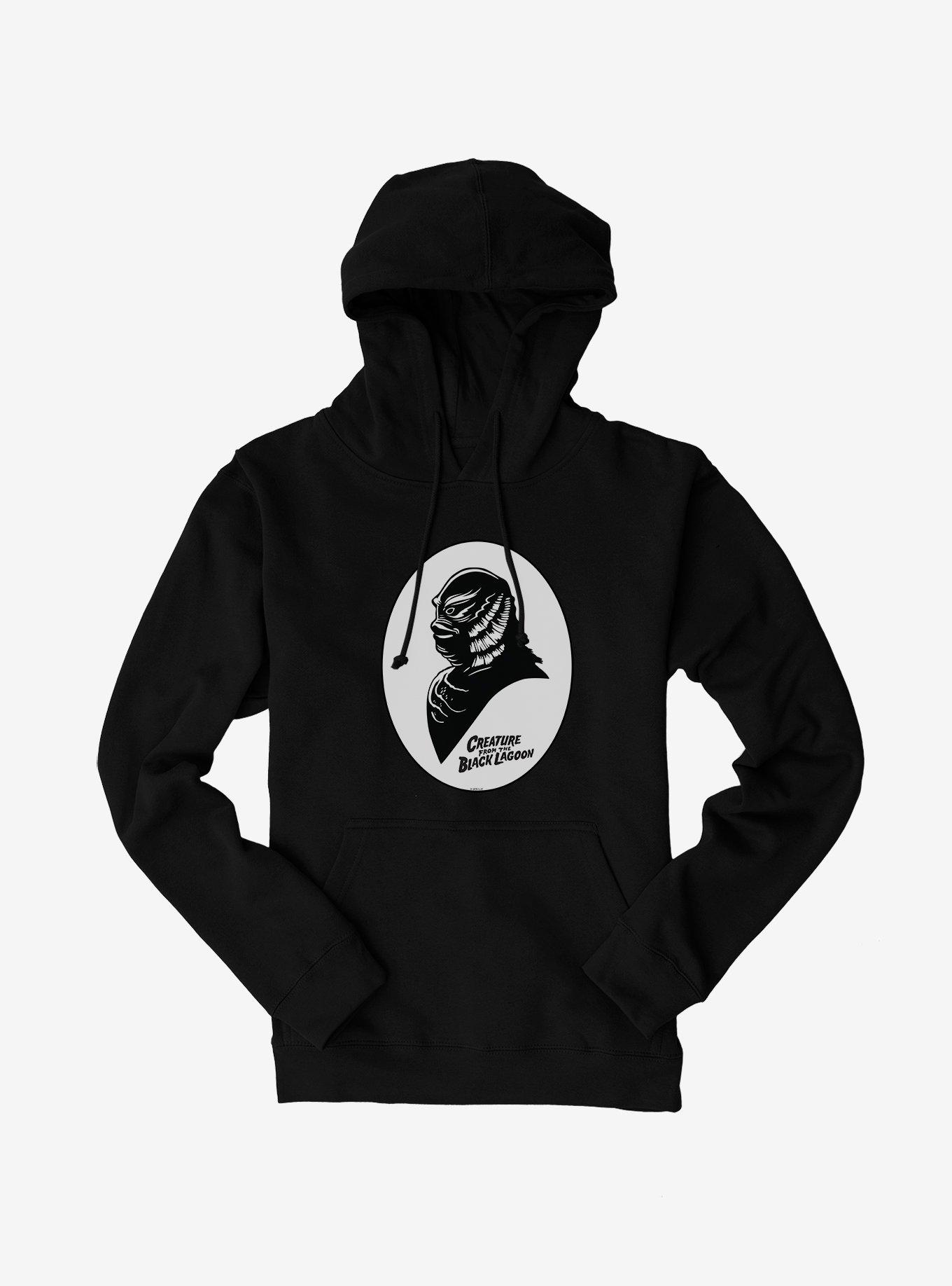 Universal Monsters The Creature From The Black Lagoon Shadow Profile Hoodie, BLACK, hi-res