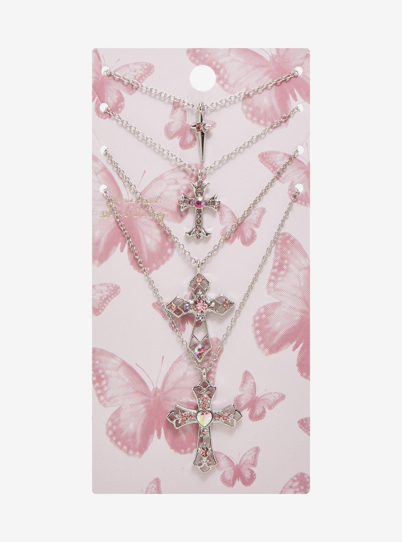 Pink Cross Star Blind Necklace Set, , hi-res