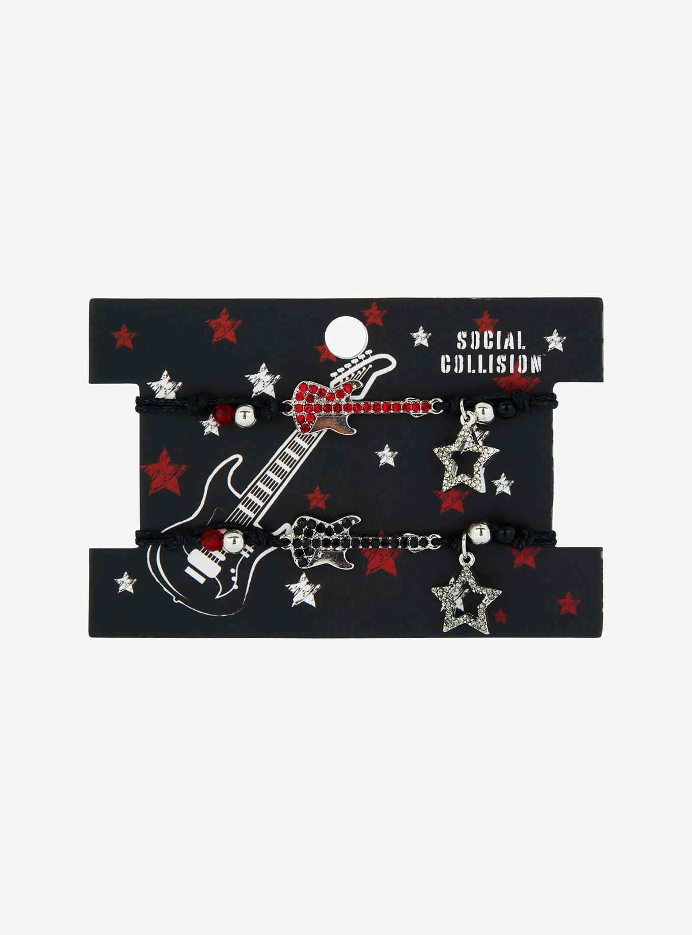 Social Collision Guitar Bling Best Friend Bracelet Set, , hi-res