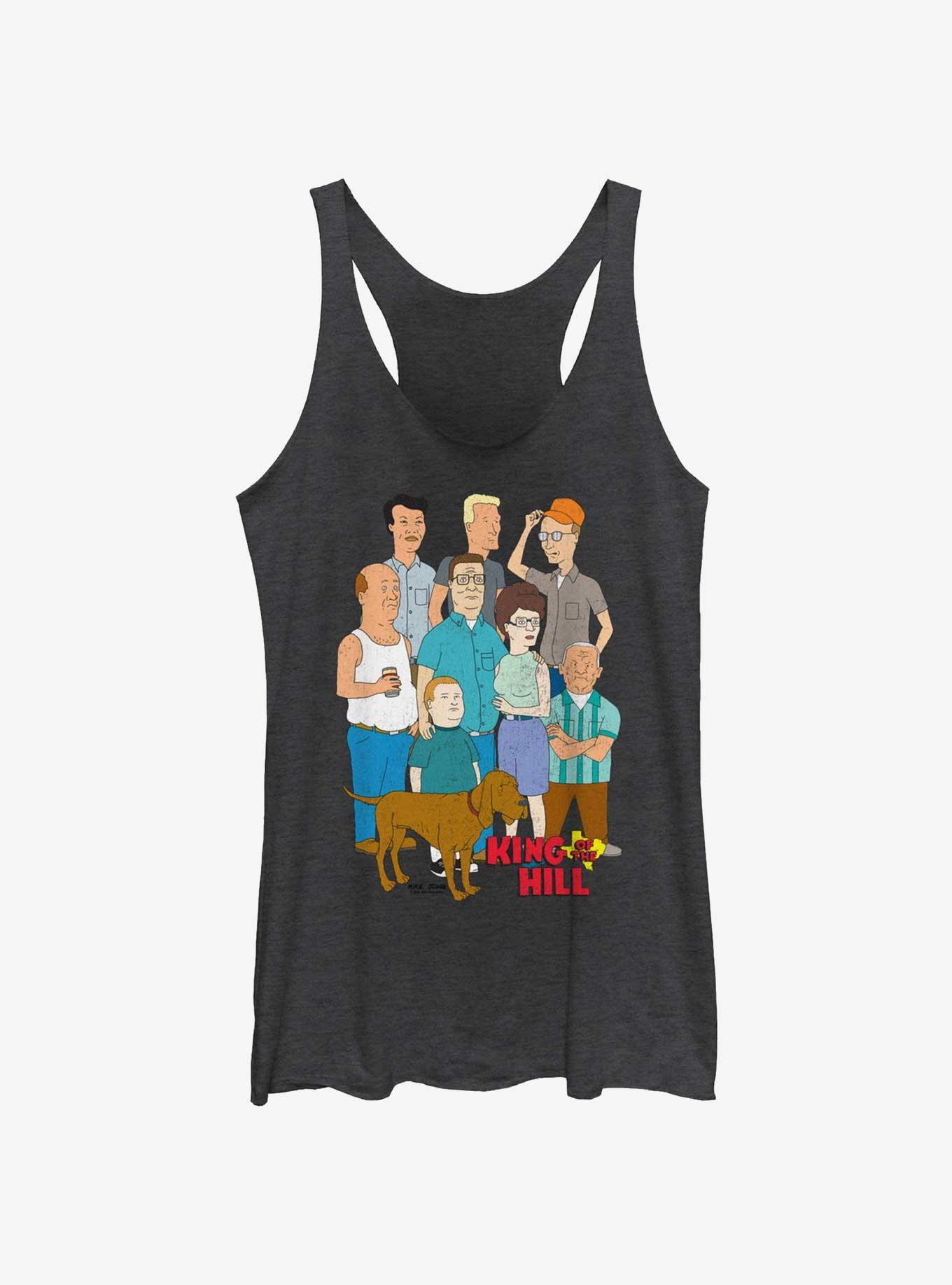 King of the Hill Group Pose Girls Tank, BLK HTR, hi-res