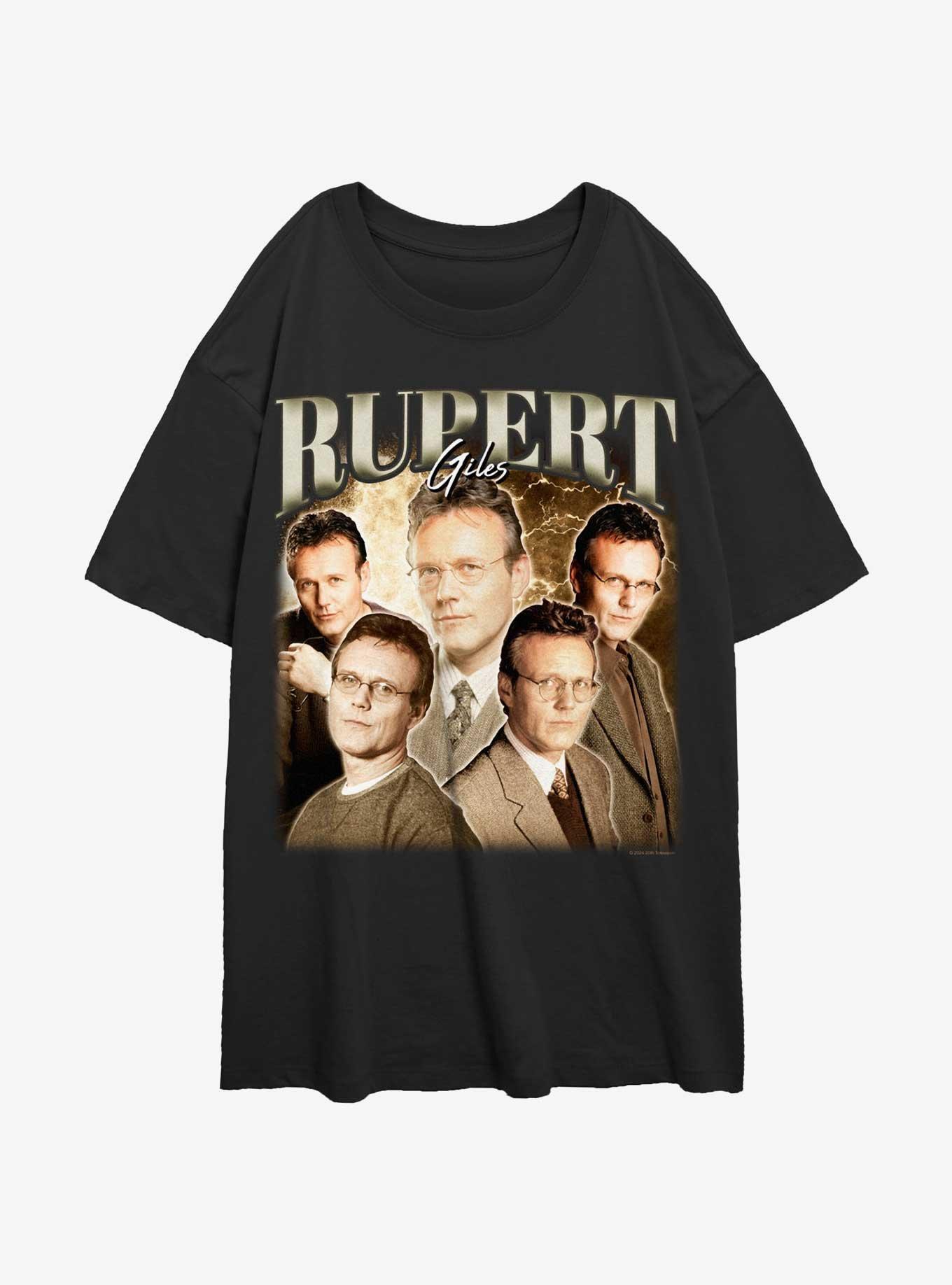 Buffy The Vampire Slayer Rupert Giles Retro Girls Oversized T-Shirt, BLACK, hi-res