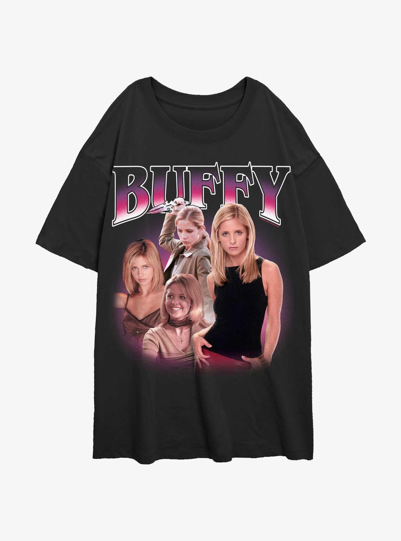 Buffy The Vampire Slayer Buffy Retro Montage Girls Oversized T-Shirt, , hi-res