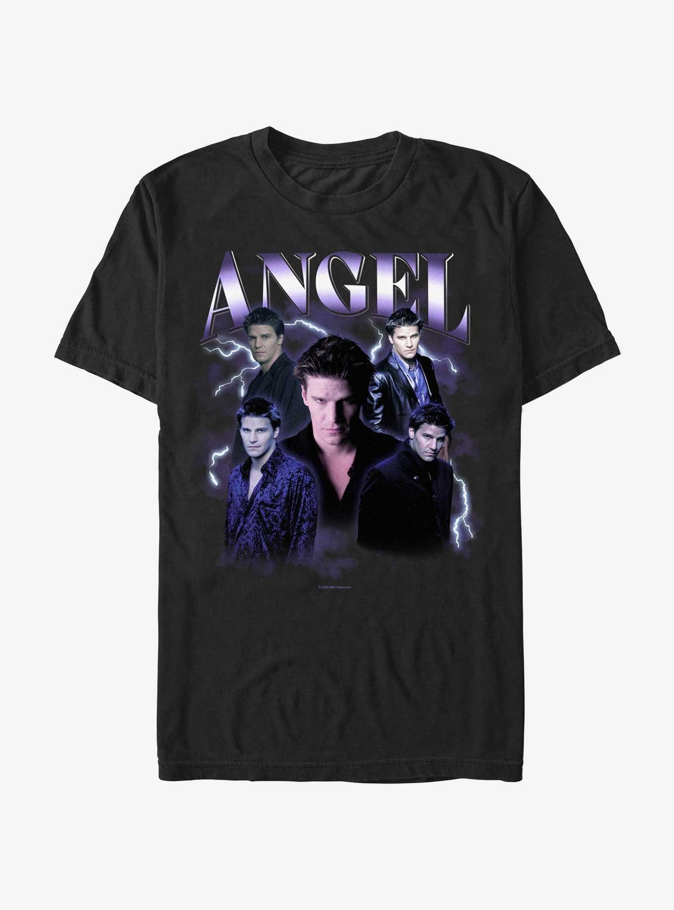 Buffy The Vampire Slayer Angel Retro Montage T-Shirt, BLACK, hi-res