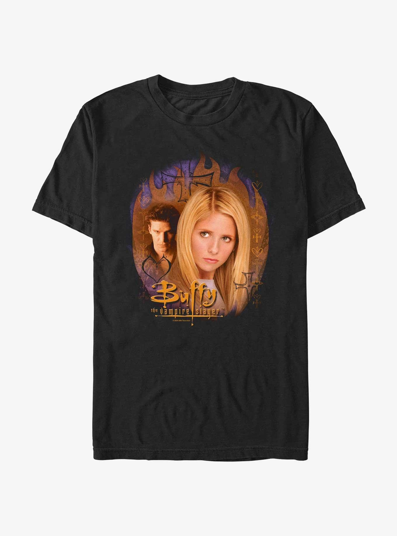 Buffy The Vampire Slayer Buffy And Angel Pose T-Shirt, BLACK, hi-res