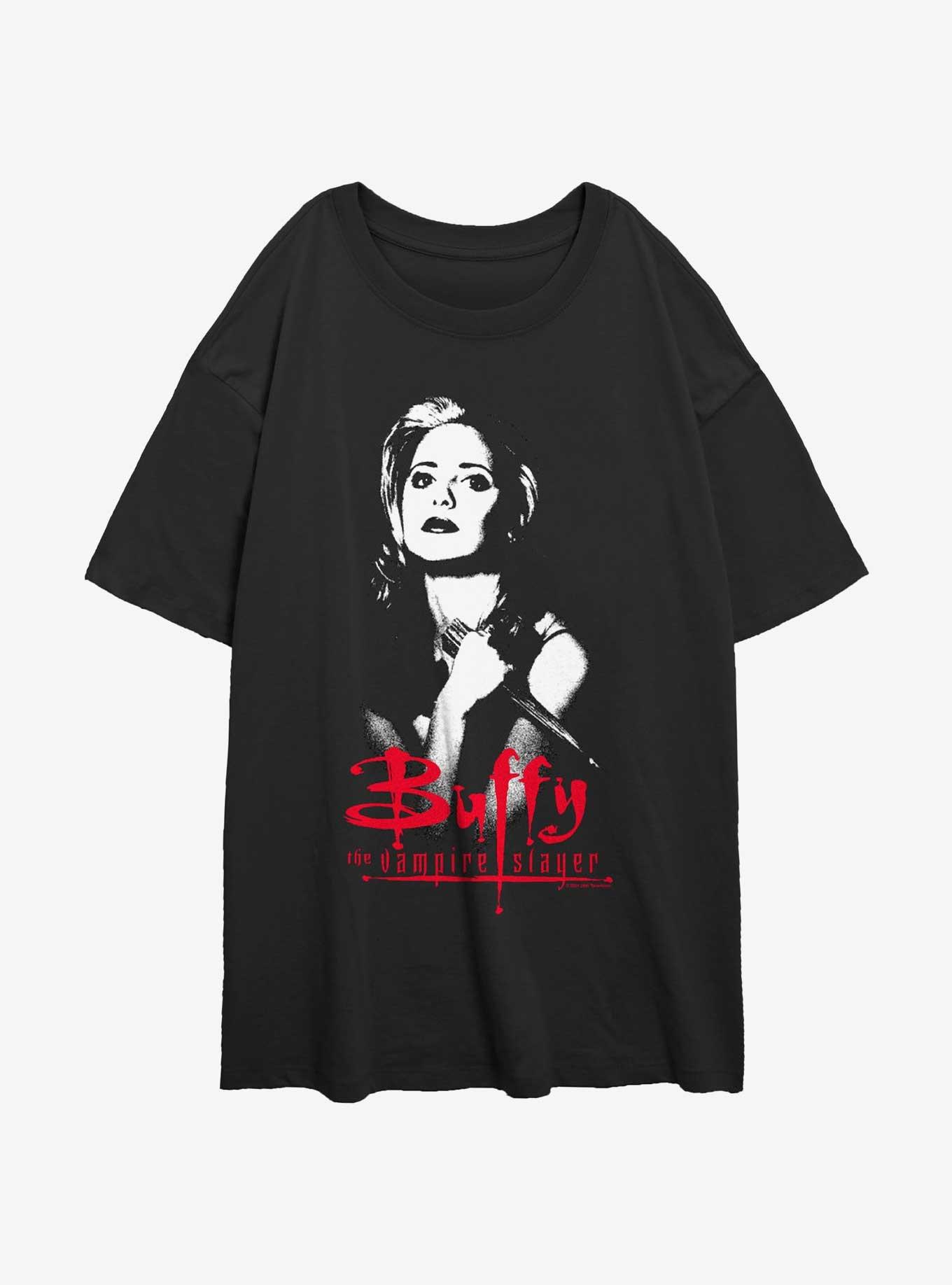Buffy The Vampire Slayer Buffy Stake Girls Oversized T-Shirt, BLACK, hi-res