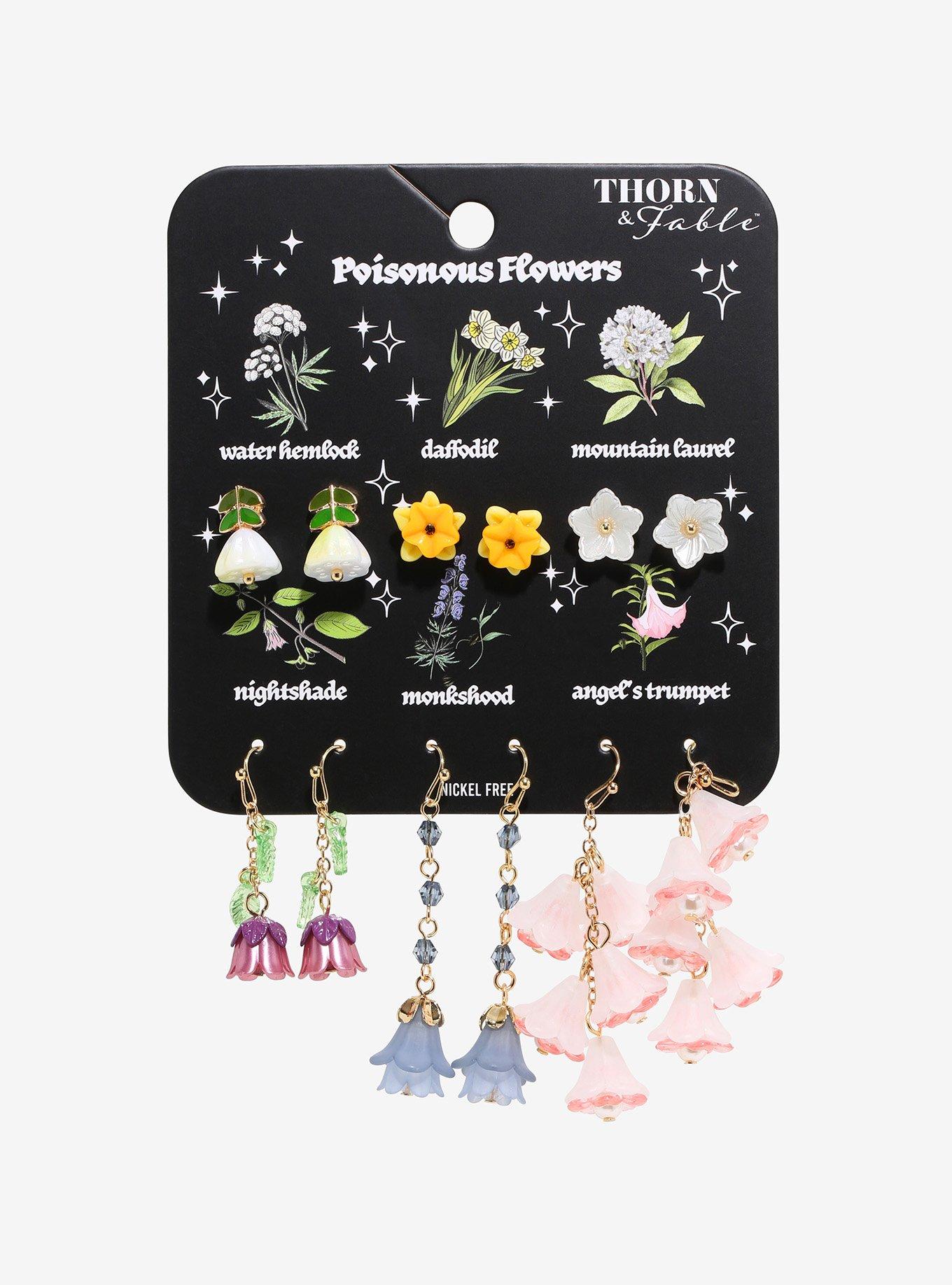 Thorn & Fable Poisonous Flowers Earring Set | Hot Topic