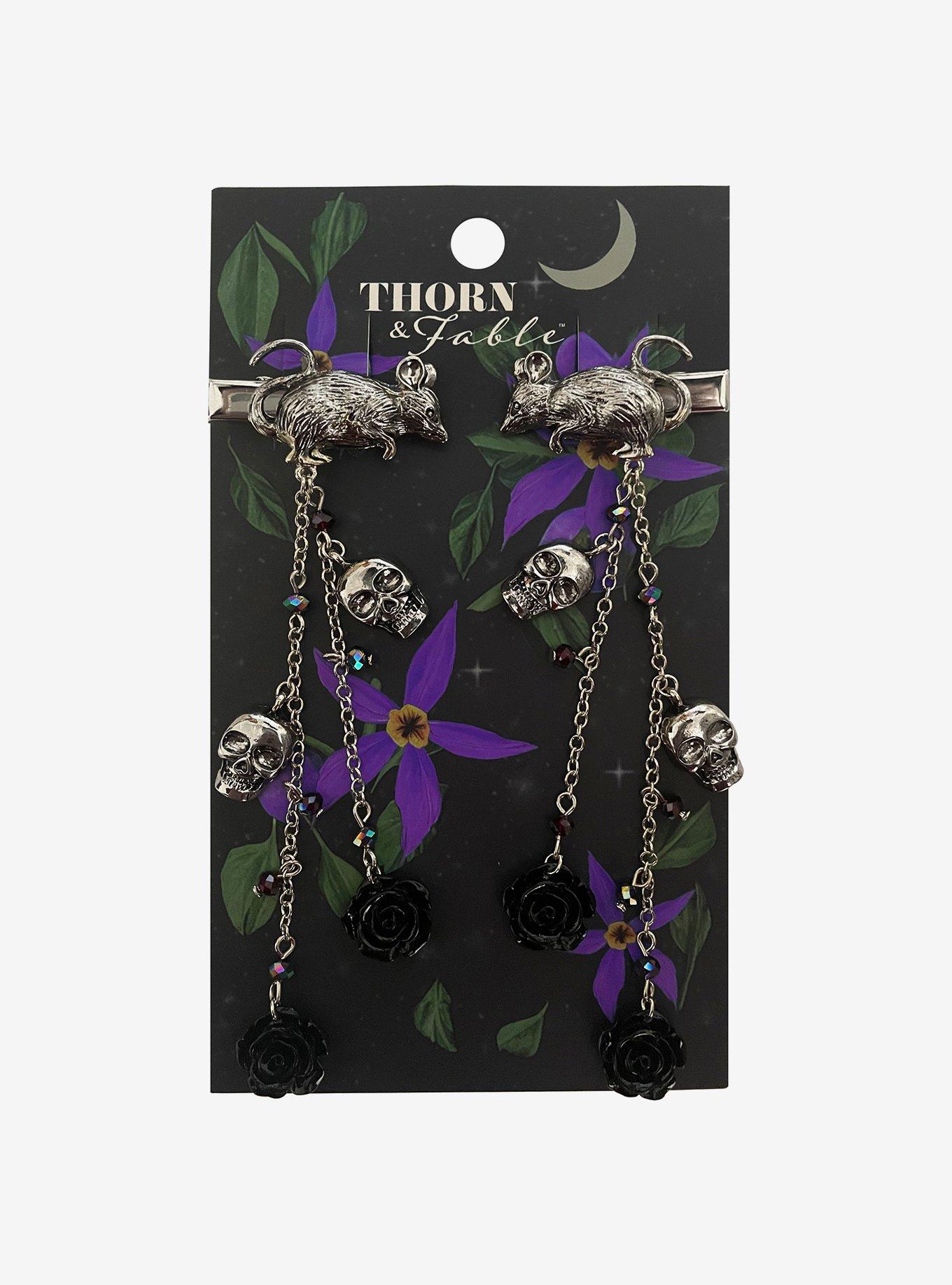 Thorn & Fable Rat Skull Hair Clip Set, , hi-res
