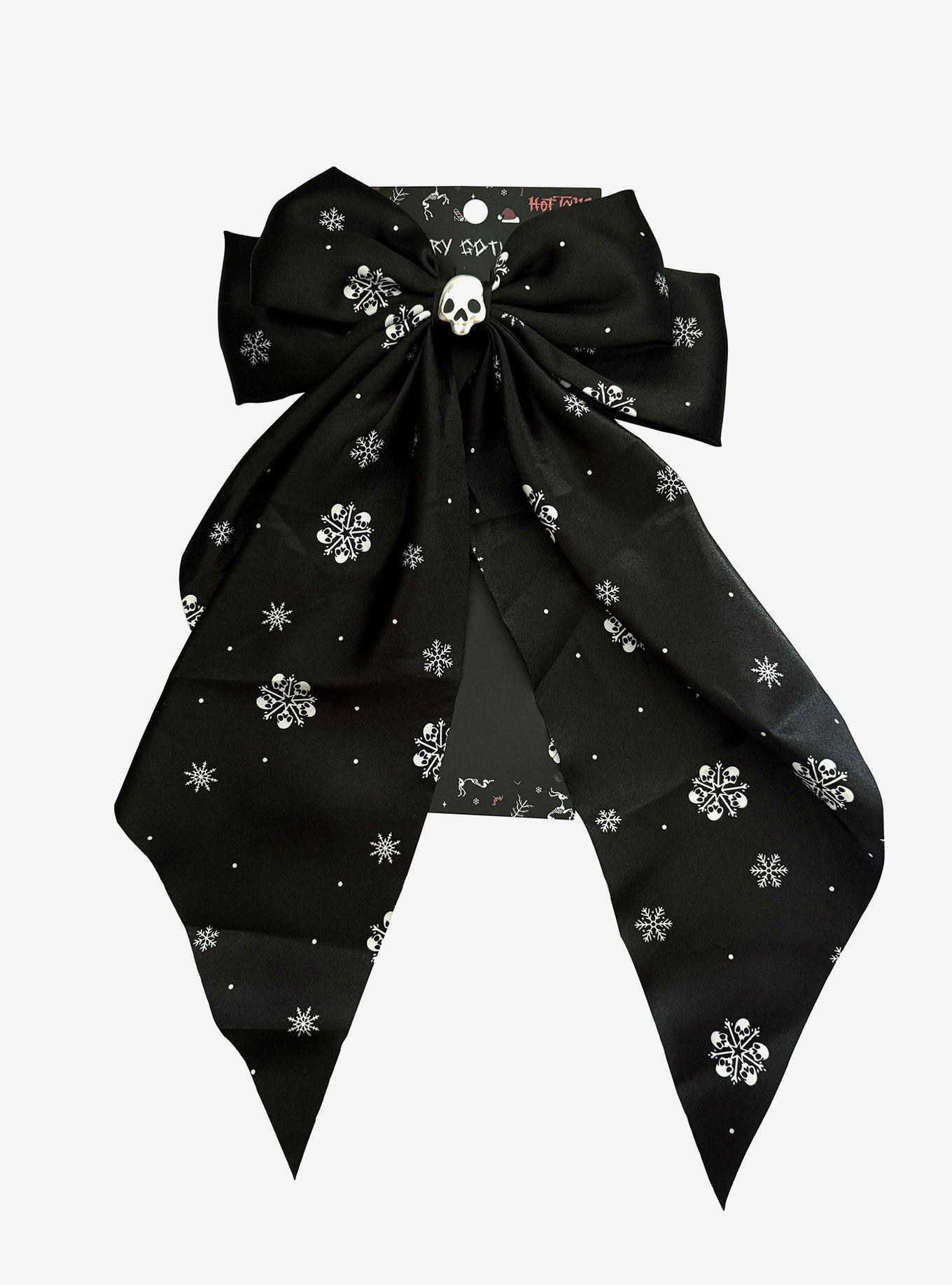 Gothmas Skull Snowflake Hair Bow, , hi-res