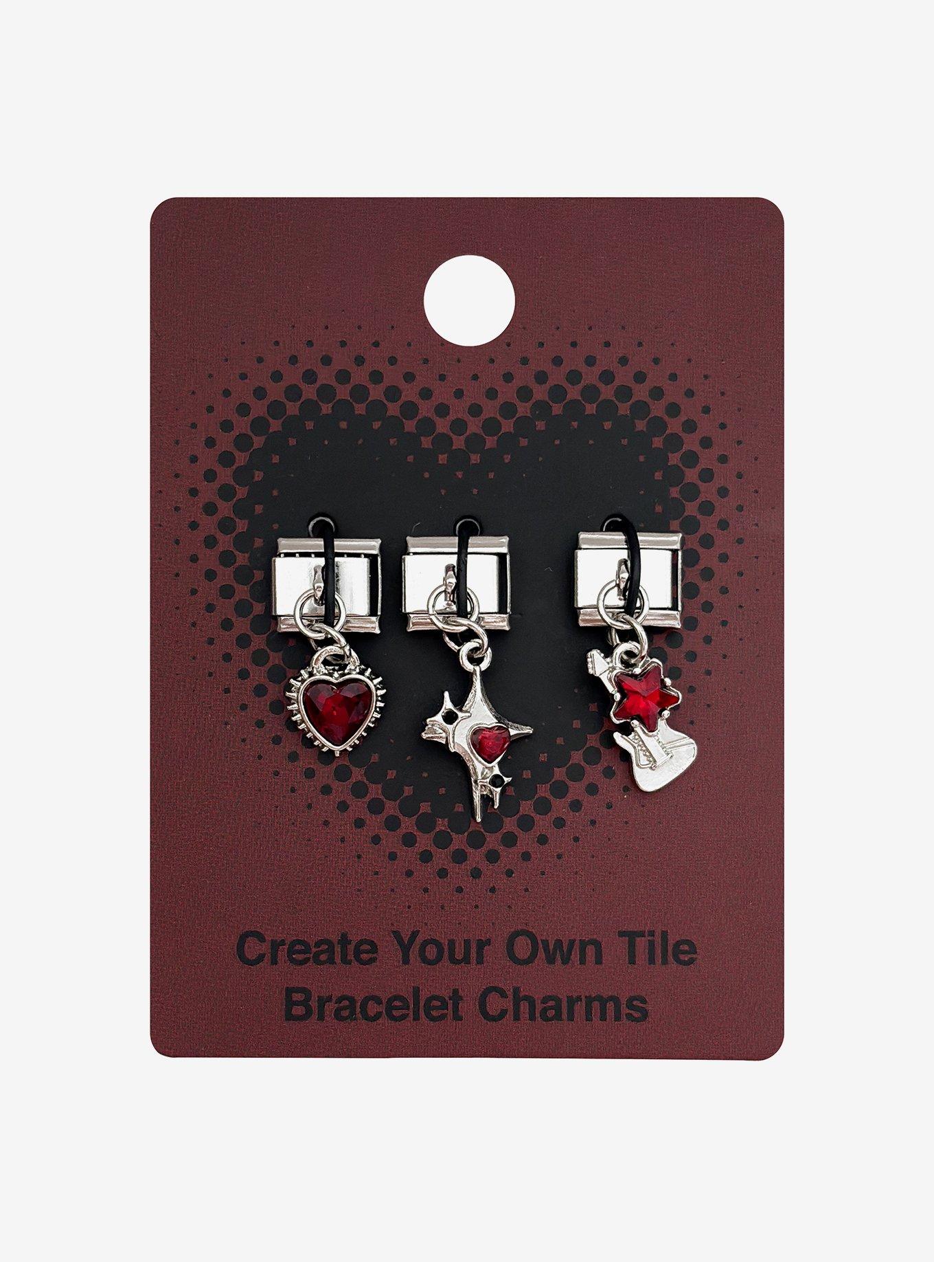Red Rock Star Italian Bracelet Charm Set, , hi-res