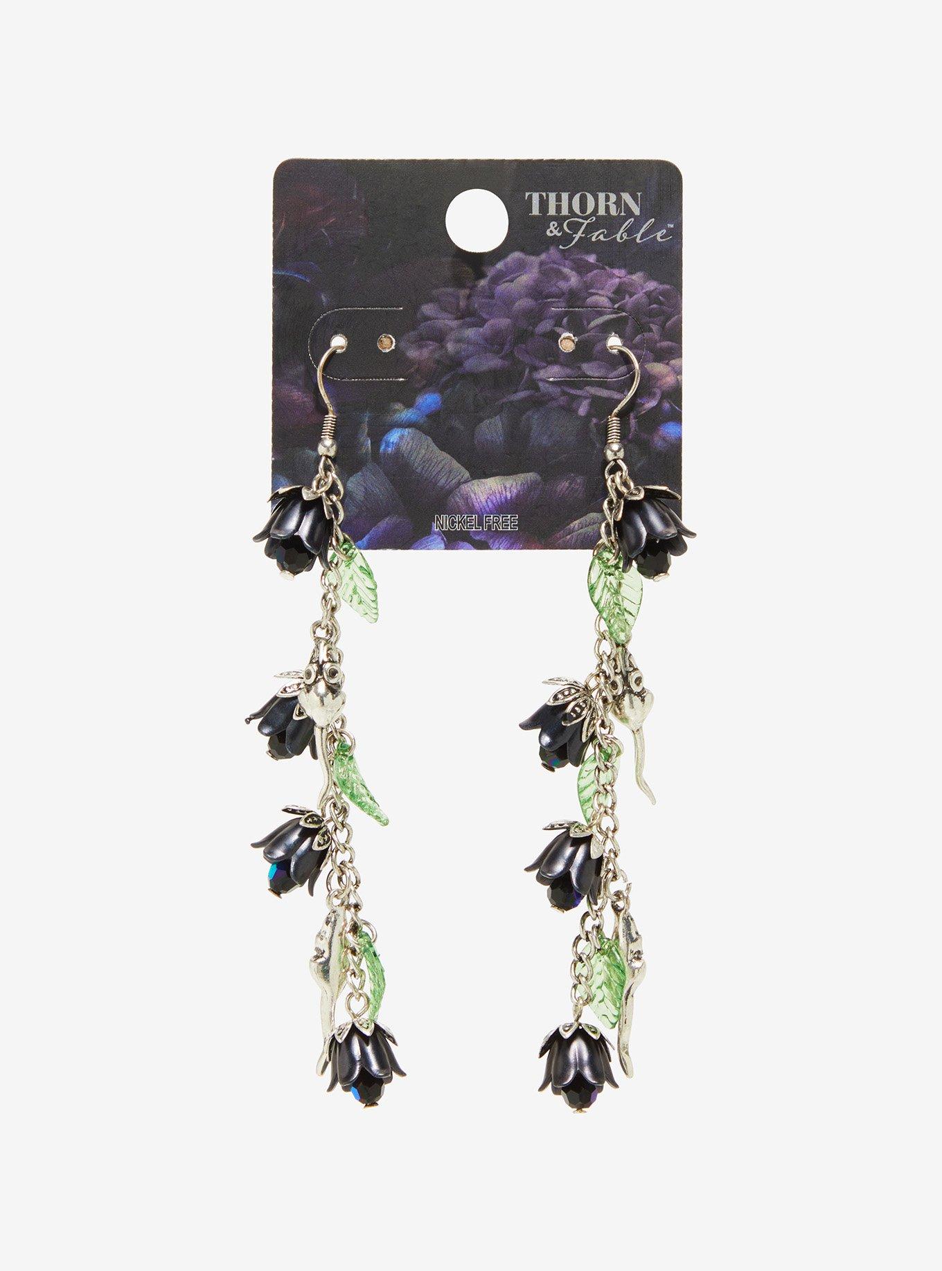 Thorn & Fable Flowers & Mice Earrings, , hi-res