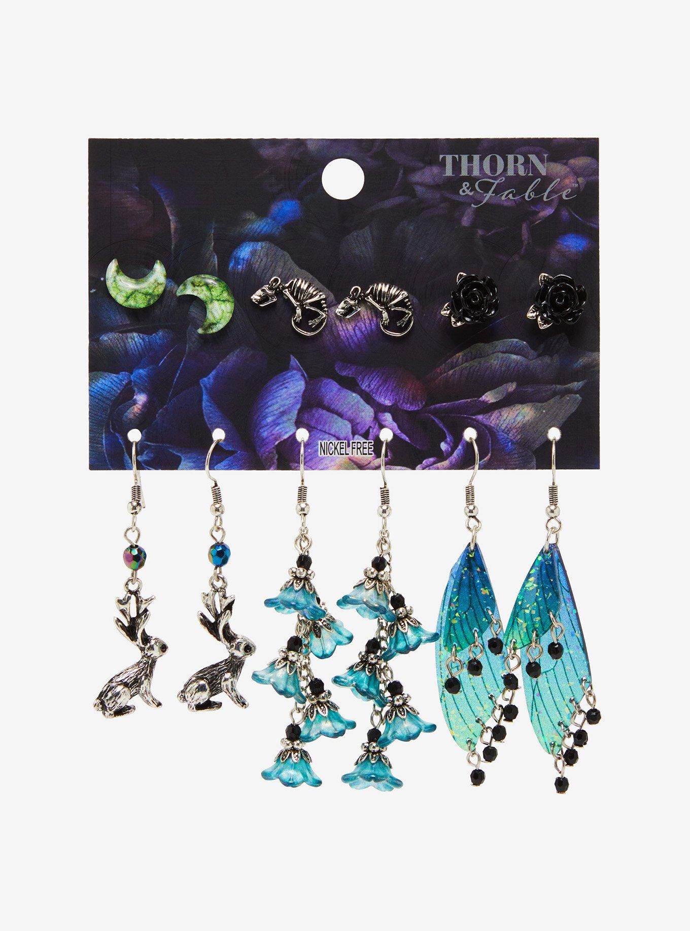 Thorn & Fable Jackalope Wing Rat Earring Set | Hot Topic