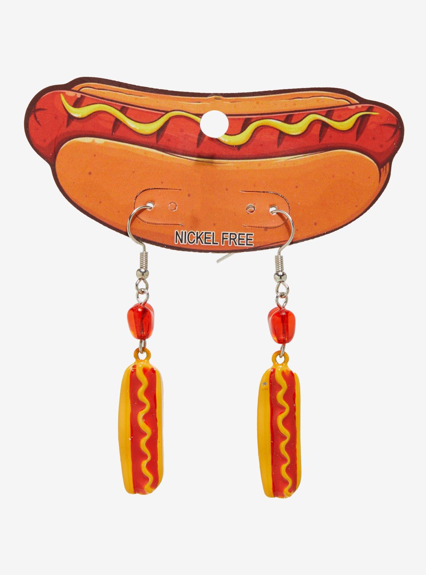 Hot Dog Figural Earrings, , hi-res