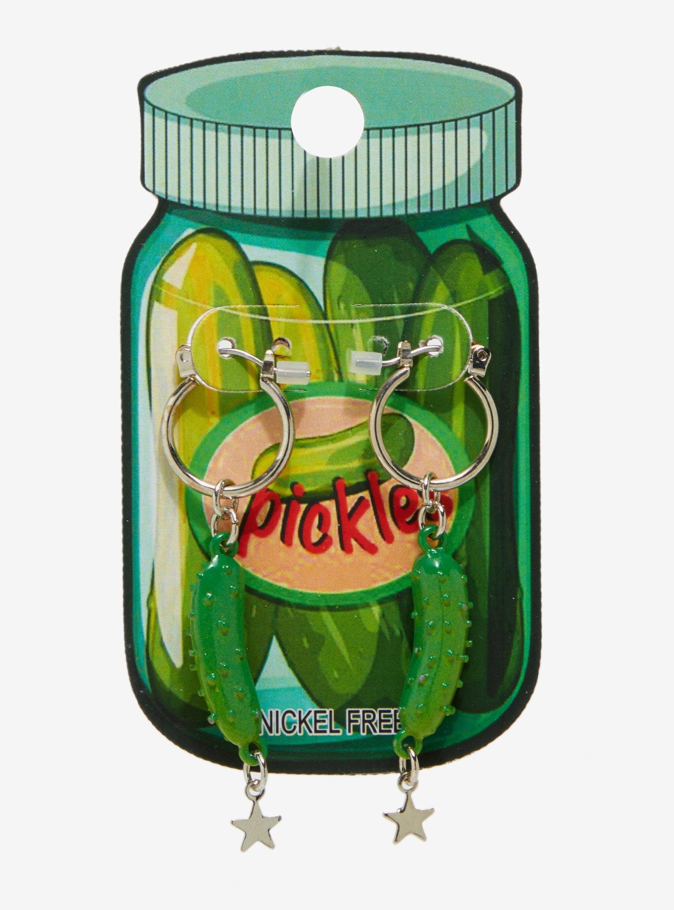 Pickle Star Hoop Earrings, , hi-res
