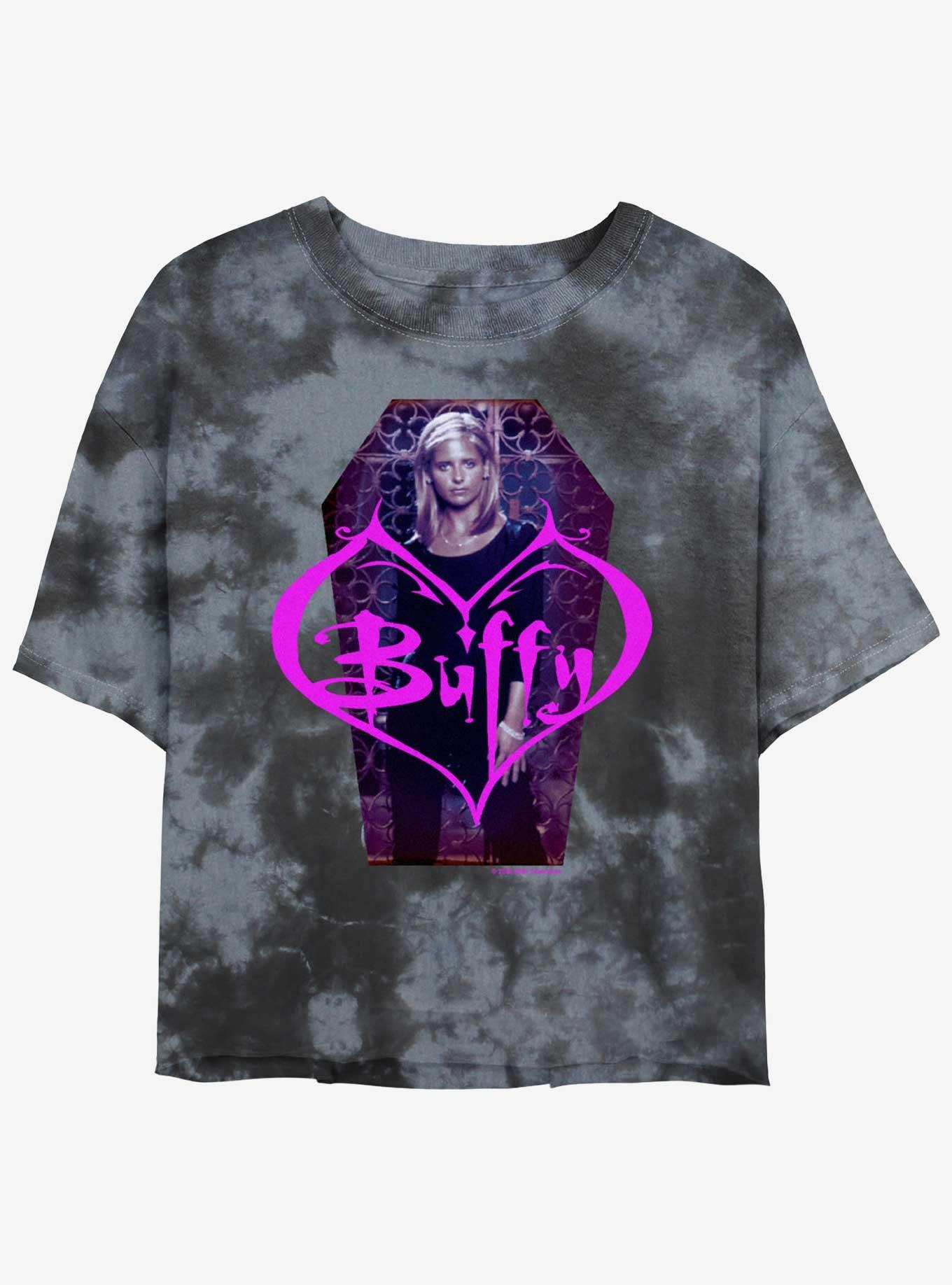 Buffy The Vampire Slayer Coffin Portrait Girls Tie-Dye Crop T-Shirt, , hi-res