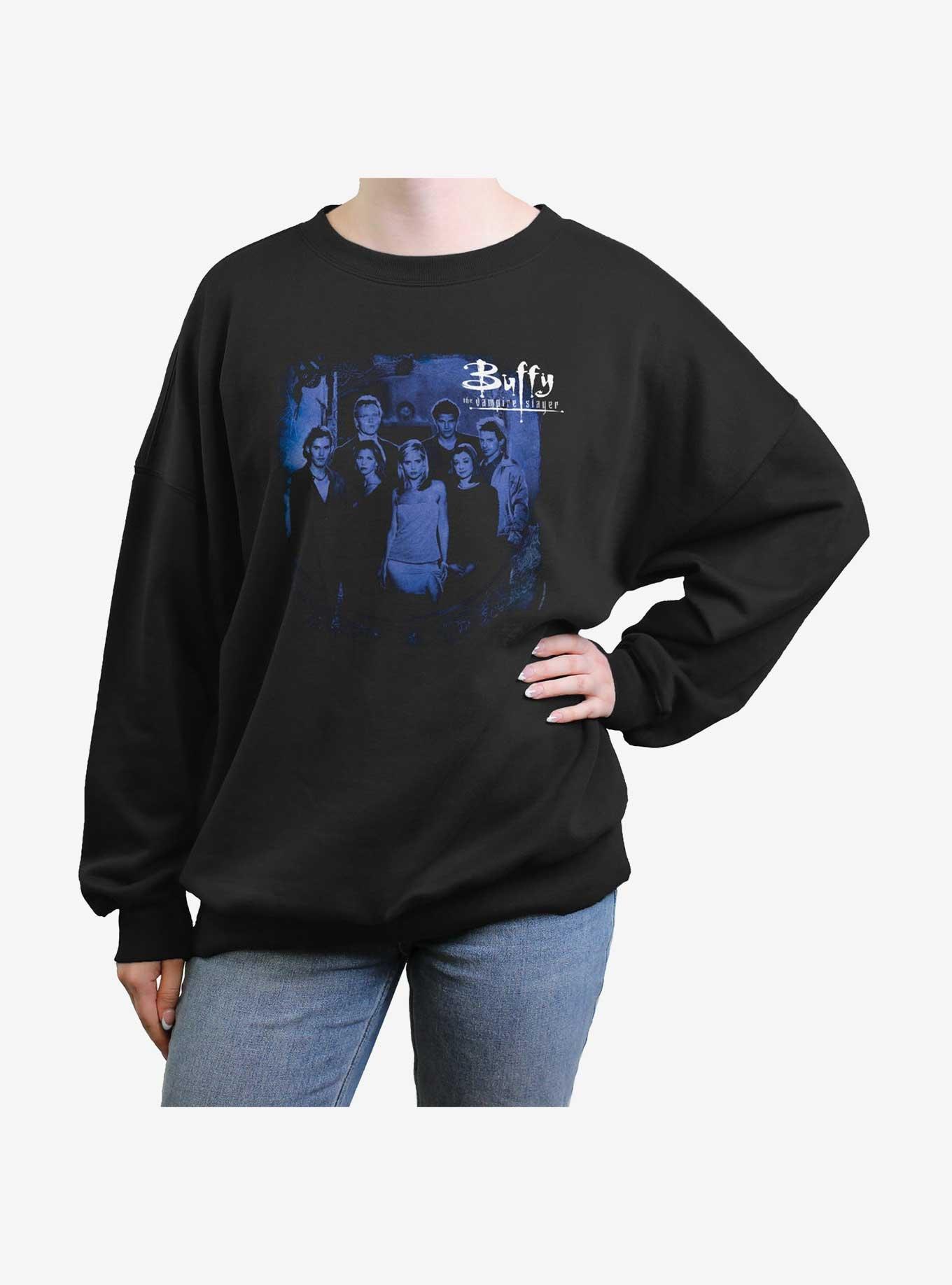 Buffy The Vampire Slayer Poster Girls Oversized Sweatshirt, BLACK, hi-res