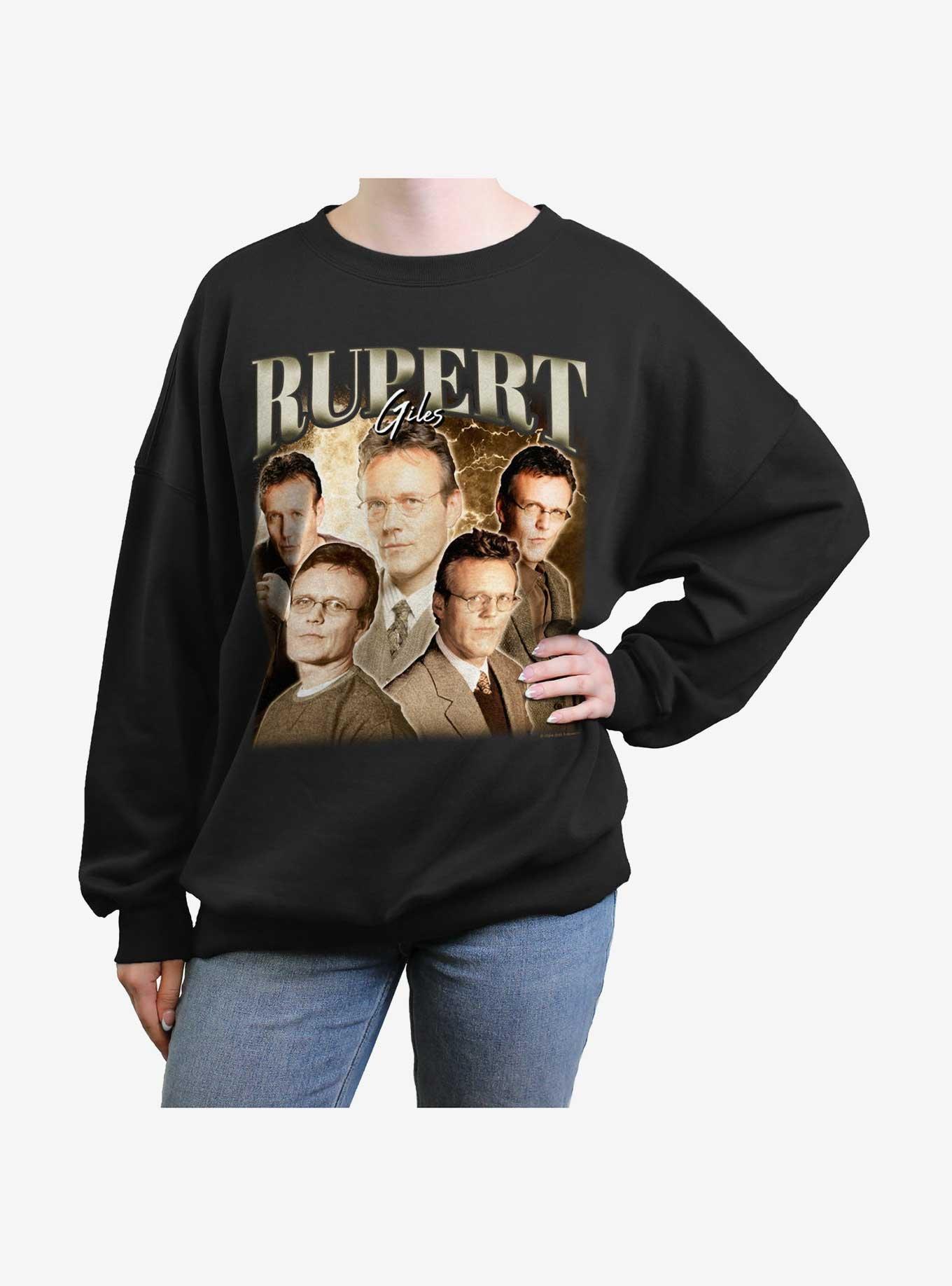 Buffy The Vampire Slayer Rupert Giles Retro Girls Oversized Sweatshirt, BLACK, hi-res