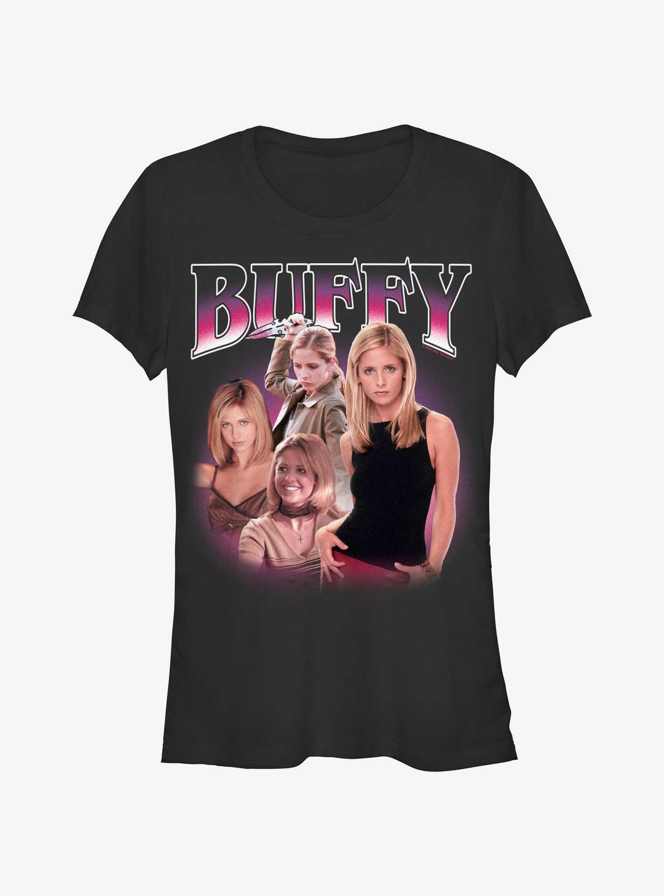 Buffy The Vampire Slayer Buffy Retro Montage Girls T-Shirt, BLACK, hi-res
