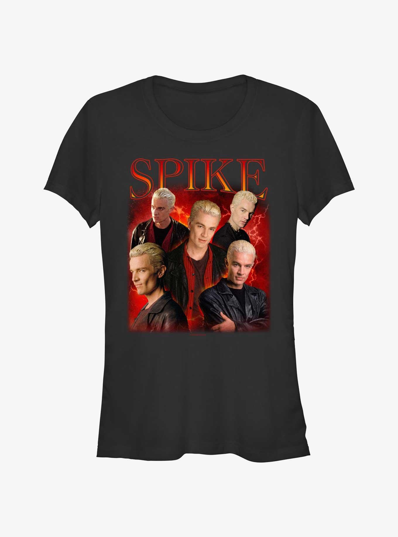 Buffy The Vampire Slayer Spike Retro Montage Girls T-Shirt, BLACK, hi-res