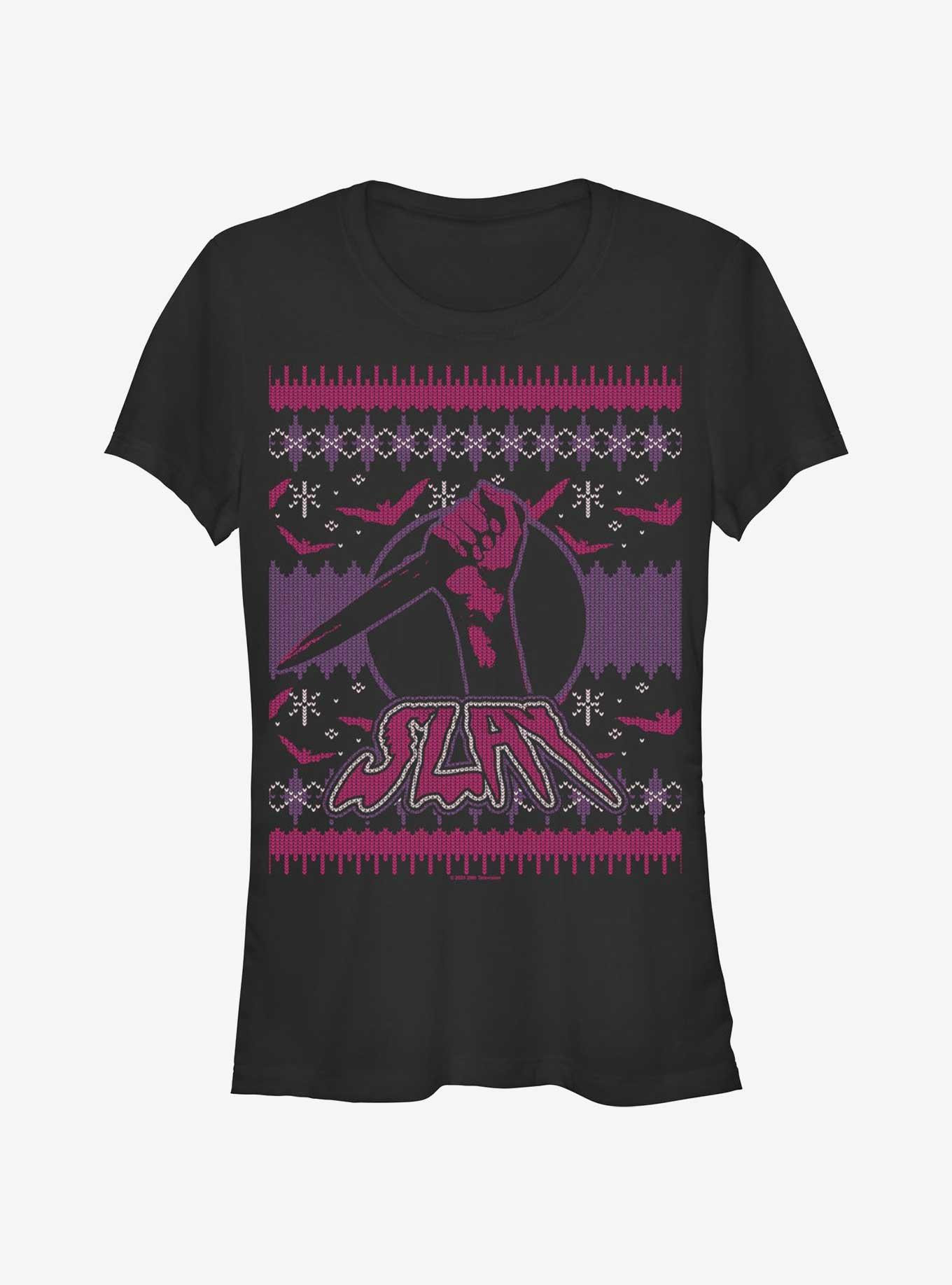 Buffy The Vampire Slayer Slay Ugly Chirstmas Girls T-Shirt, , hi-res