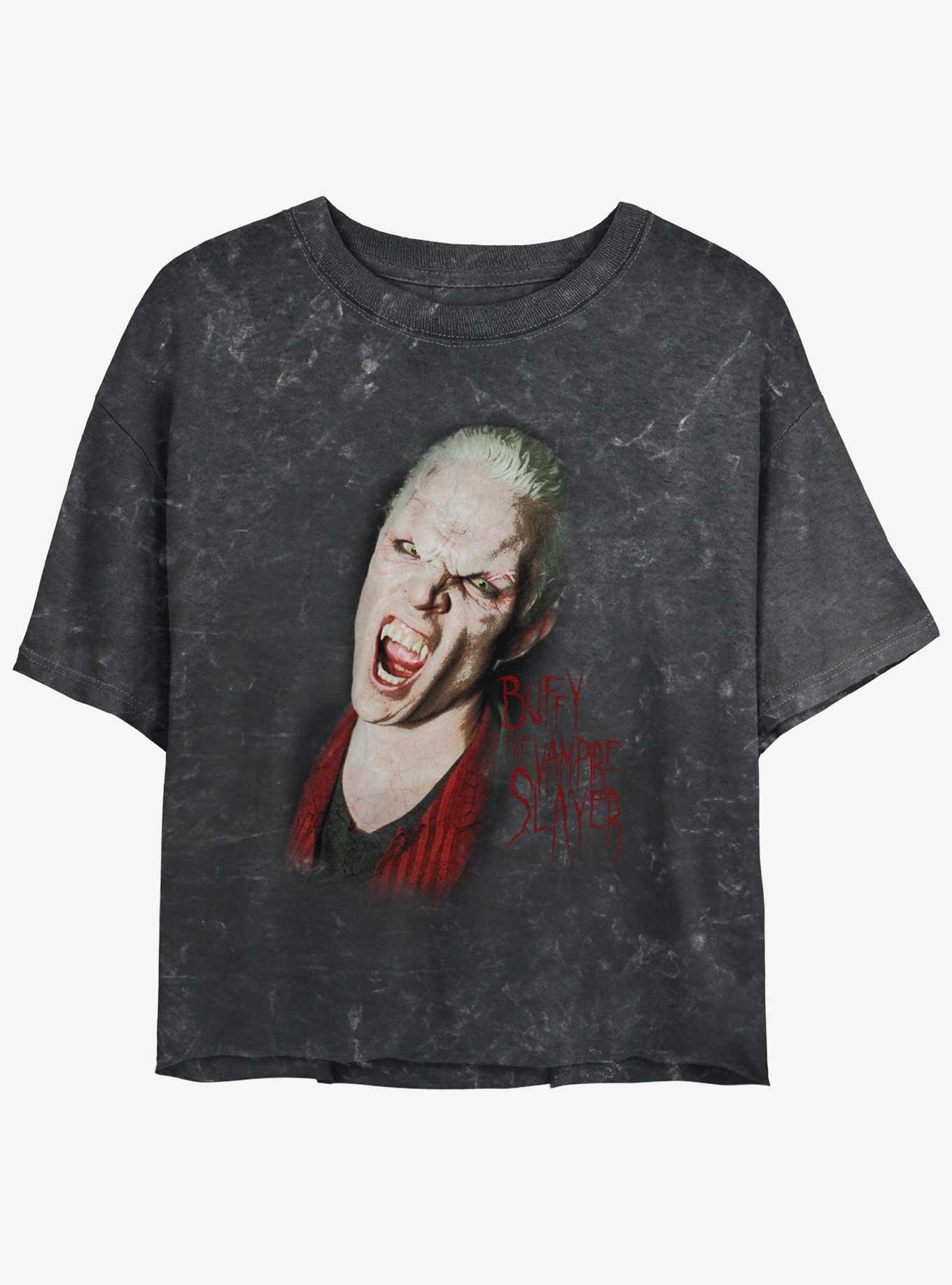 Buffy The Vampire Slayer Spike Vampire Girls Mineral Wash Crop T-Shirt, , hi-res