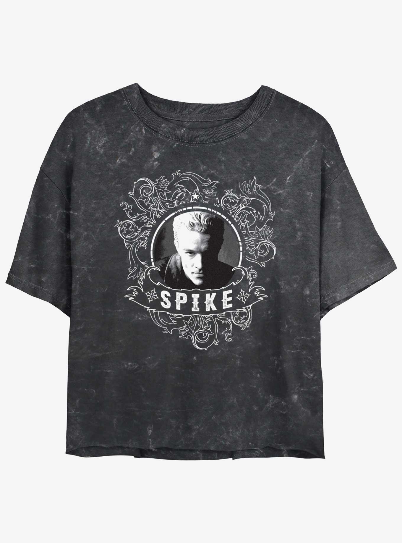 Buffy The Vampire Slayer Spike Bust Pose Girls Mineral Wash Crop T-Shirt, , hi-res