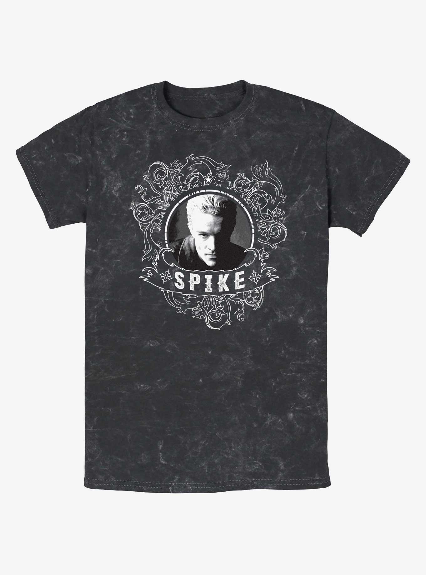 Buffy The Vampire Slayer Spike Bust Pose Mineral Wash T-Shirt, BLACK, hi-res