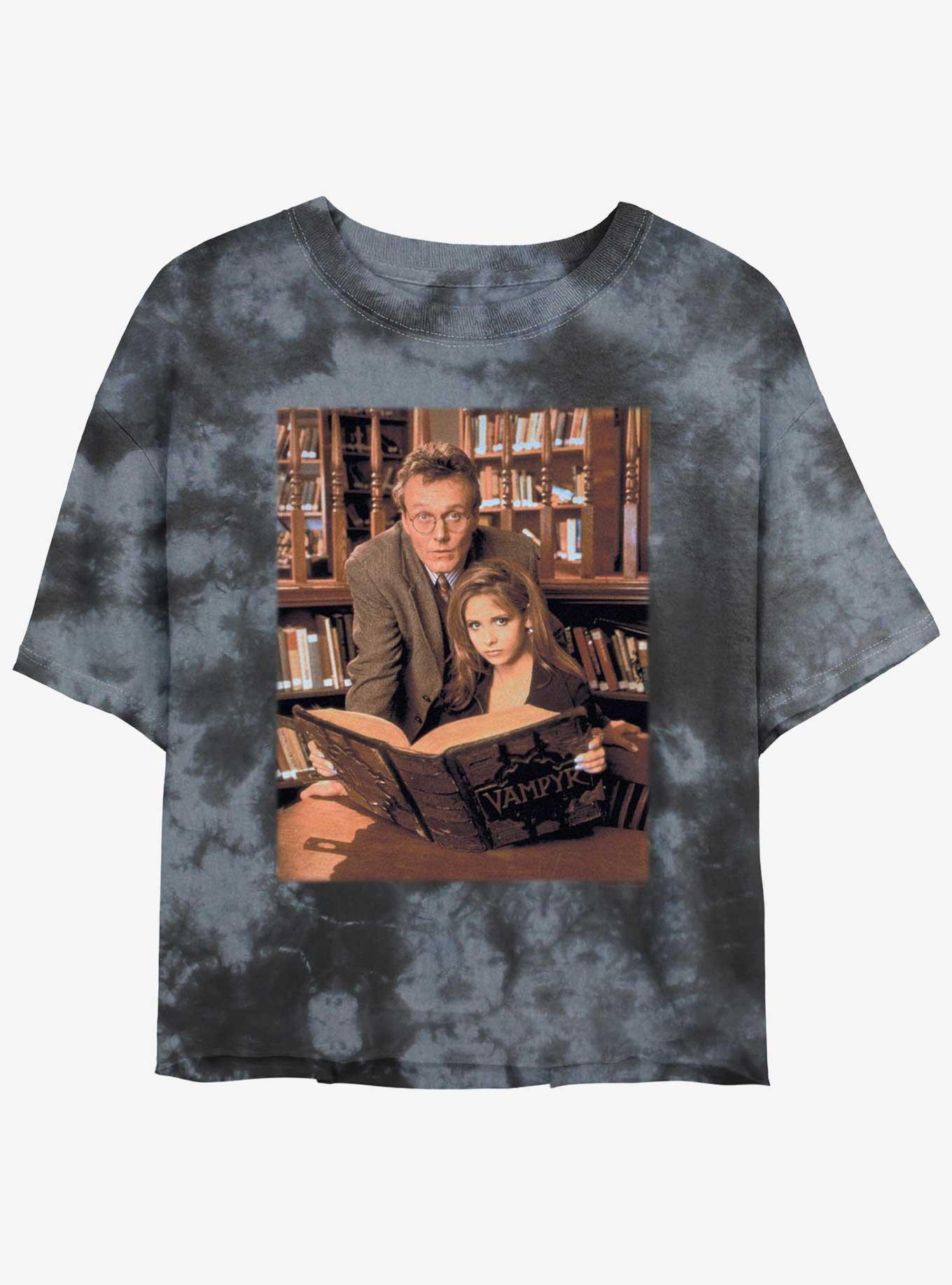 Buffy The Vampire Slayer Buffy Book Portrait Girls Tie-Dye Crop T-Shirt, , hi-res