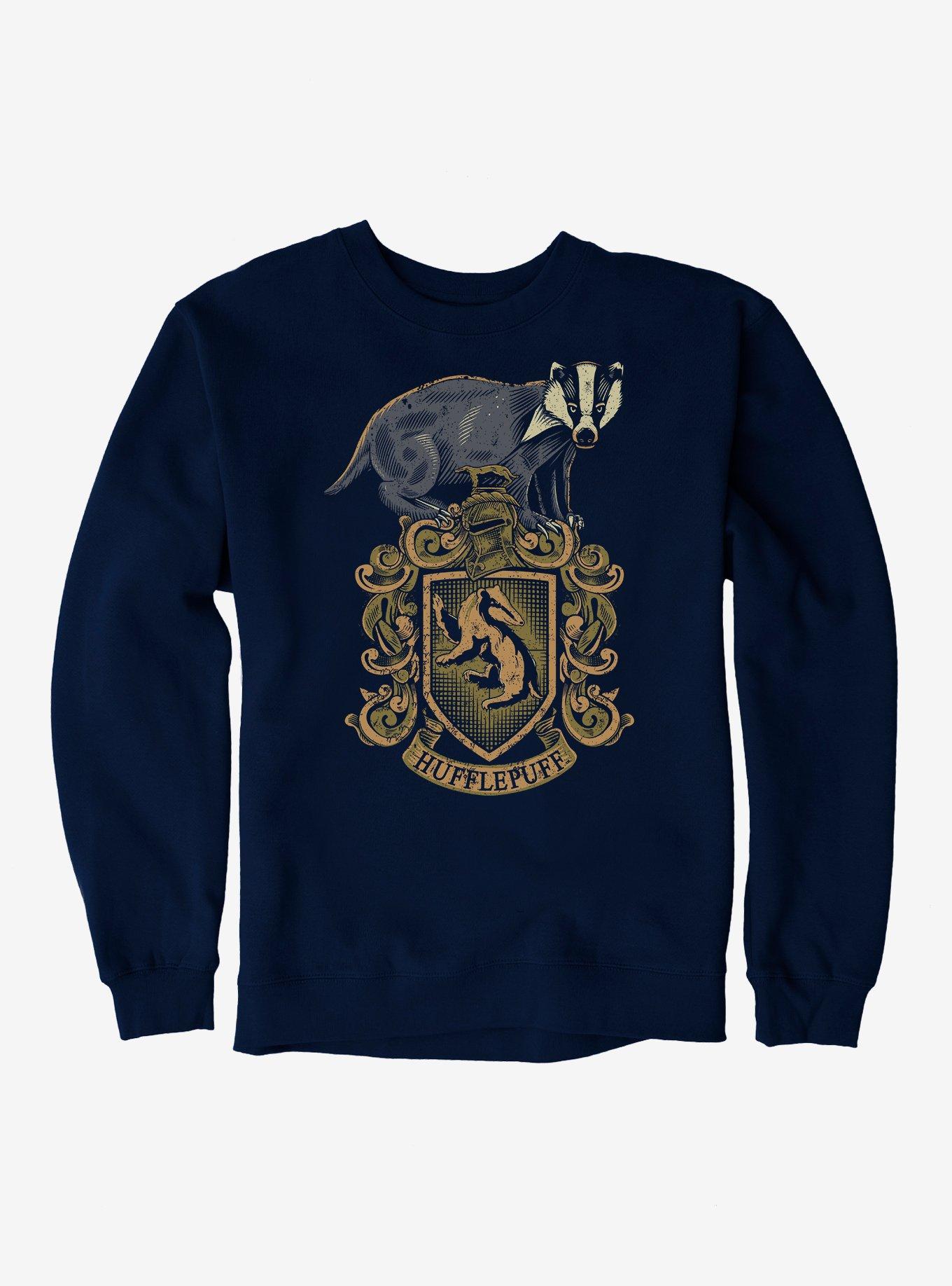Harry Potter Hufflepuff Logo Sweatshirt, NAVY, hi-res