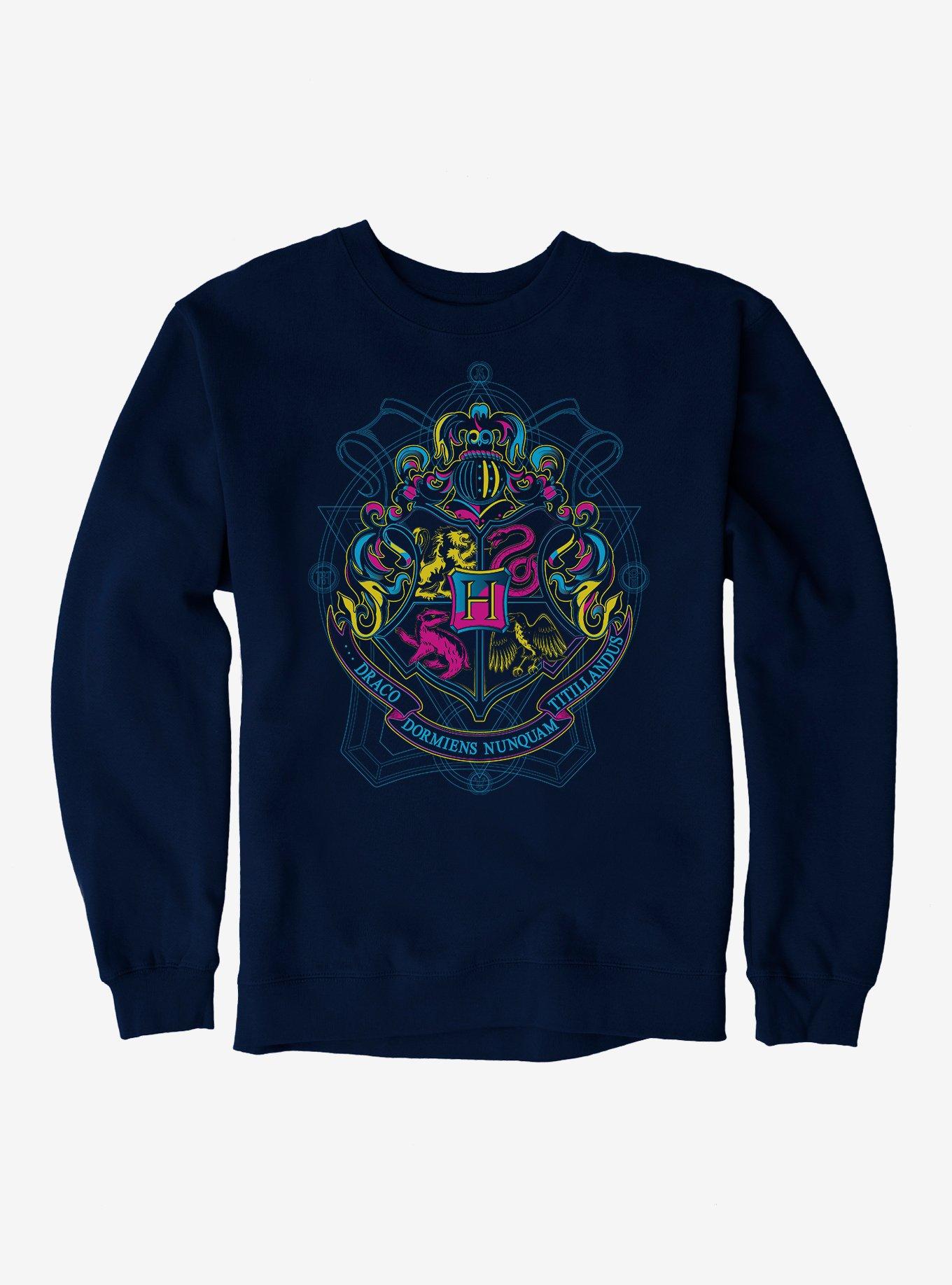 Harry Potter Bright Hogwarts Logo Sweatshirt, NAVY, hi-res