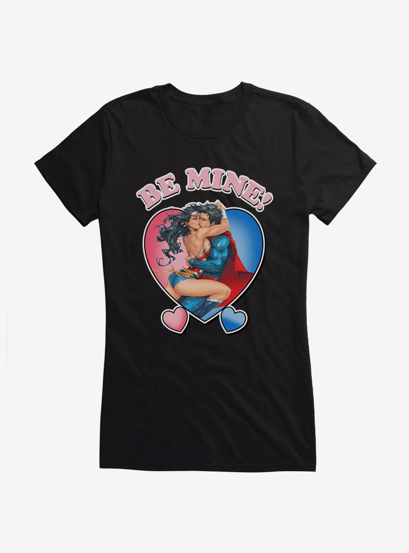 DC Comics Be Mine Superman & Wonder Woman Girls T-Shirt