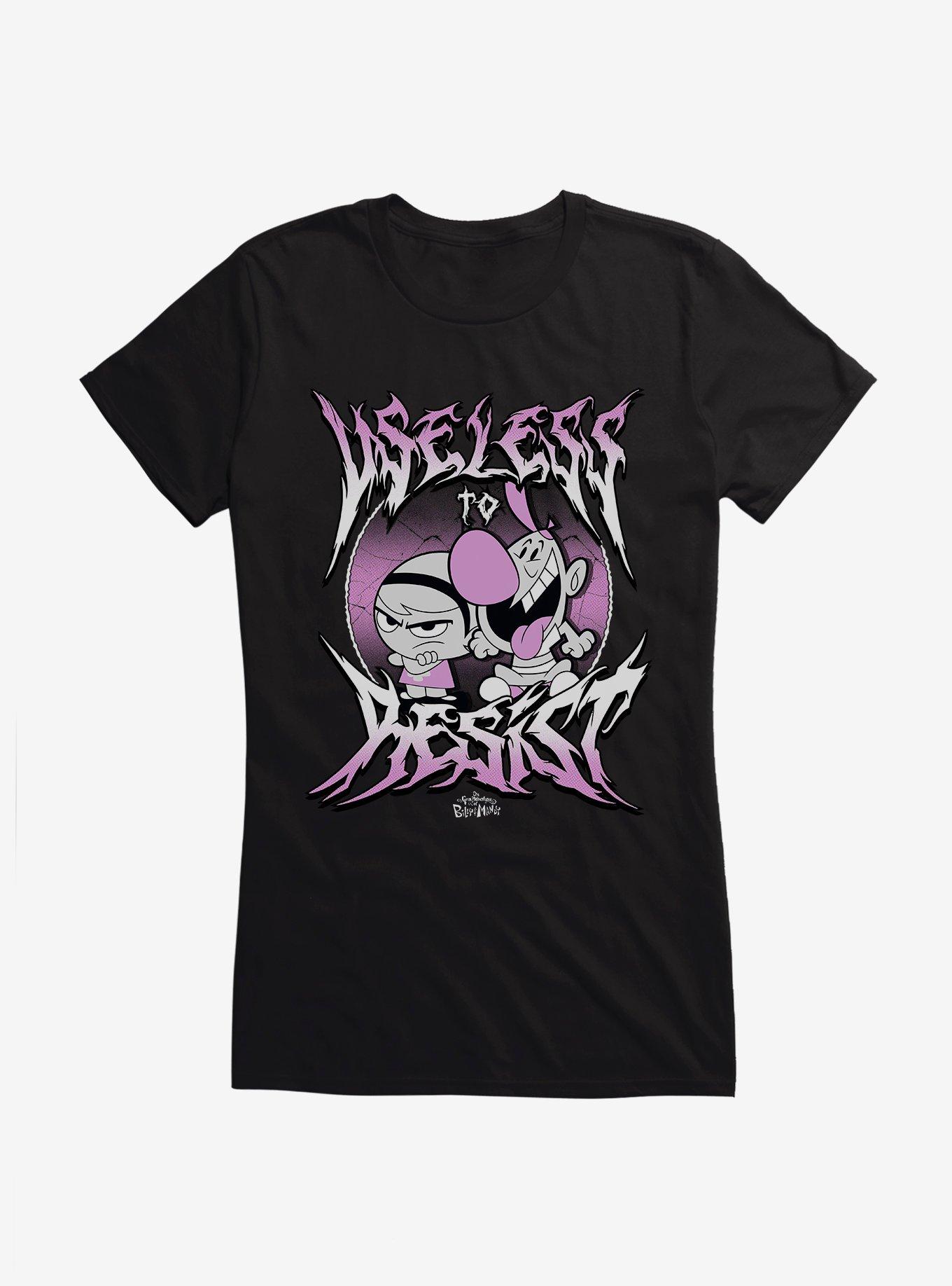 Grim Adventures Of Billy And Mandy Useless To Resist Girls T-Shirt, BLACK, hi-res