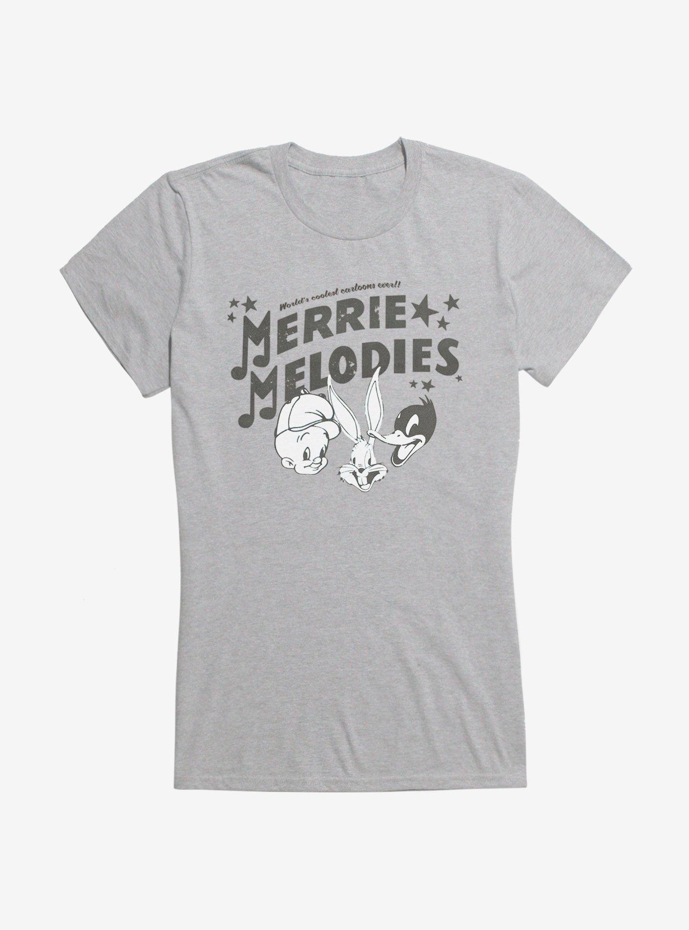 Looney Tunes Merrie Melodies Bugs Bunny Daffy Elmer Girls T-Shirt, SPORT GRAY, hi-res