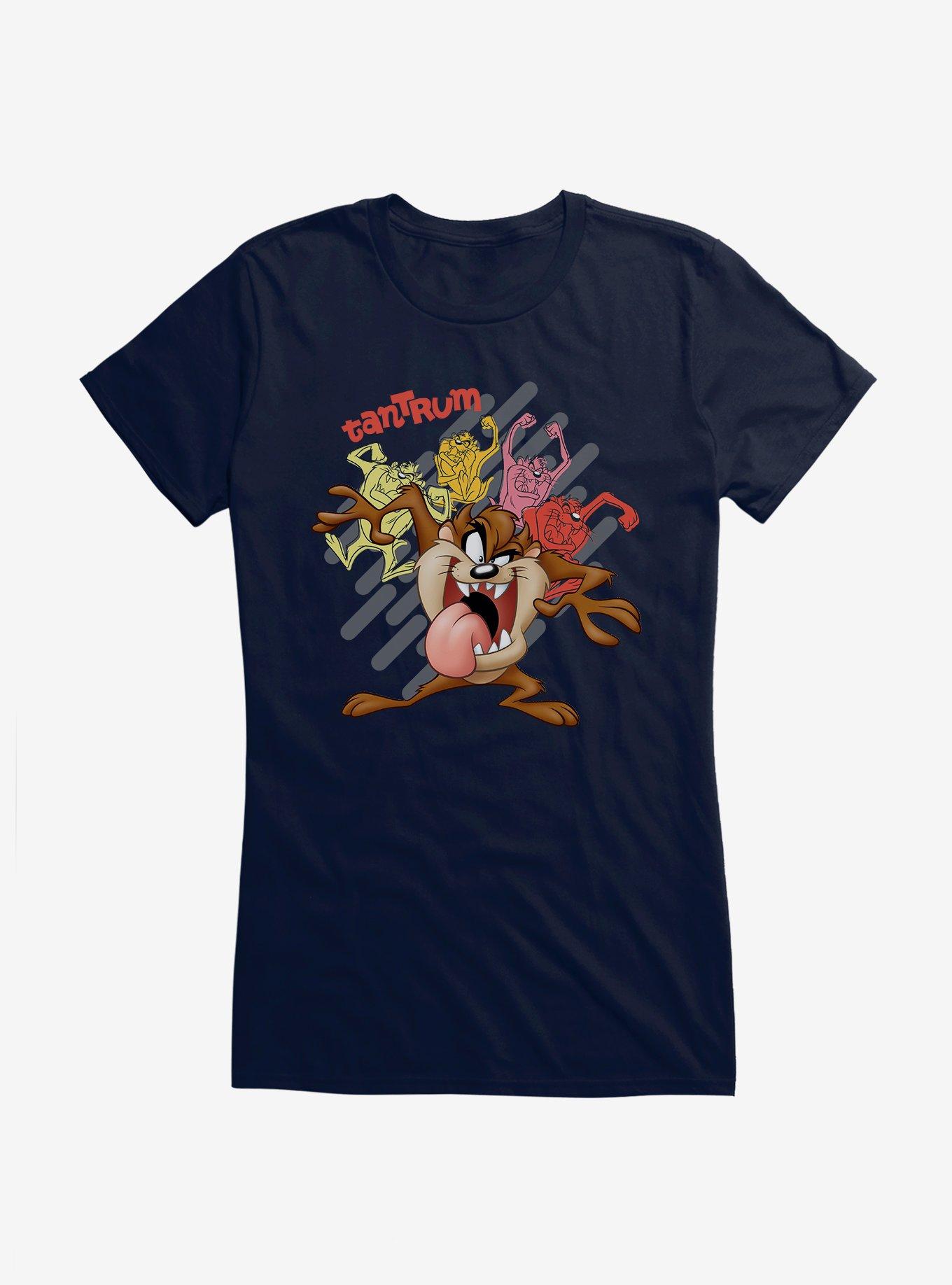 Looney Tunes Tasmanian Devil Tantrum Girls T-Shirt, NAVY, hi-res