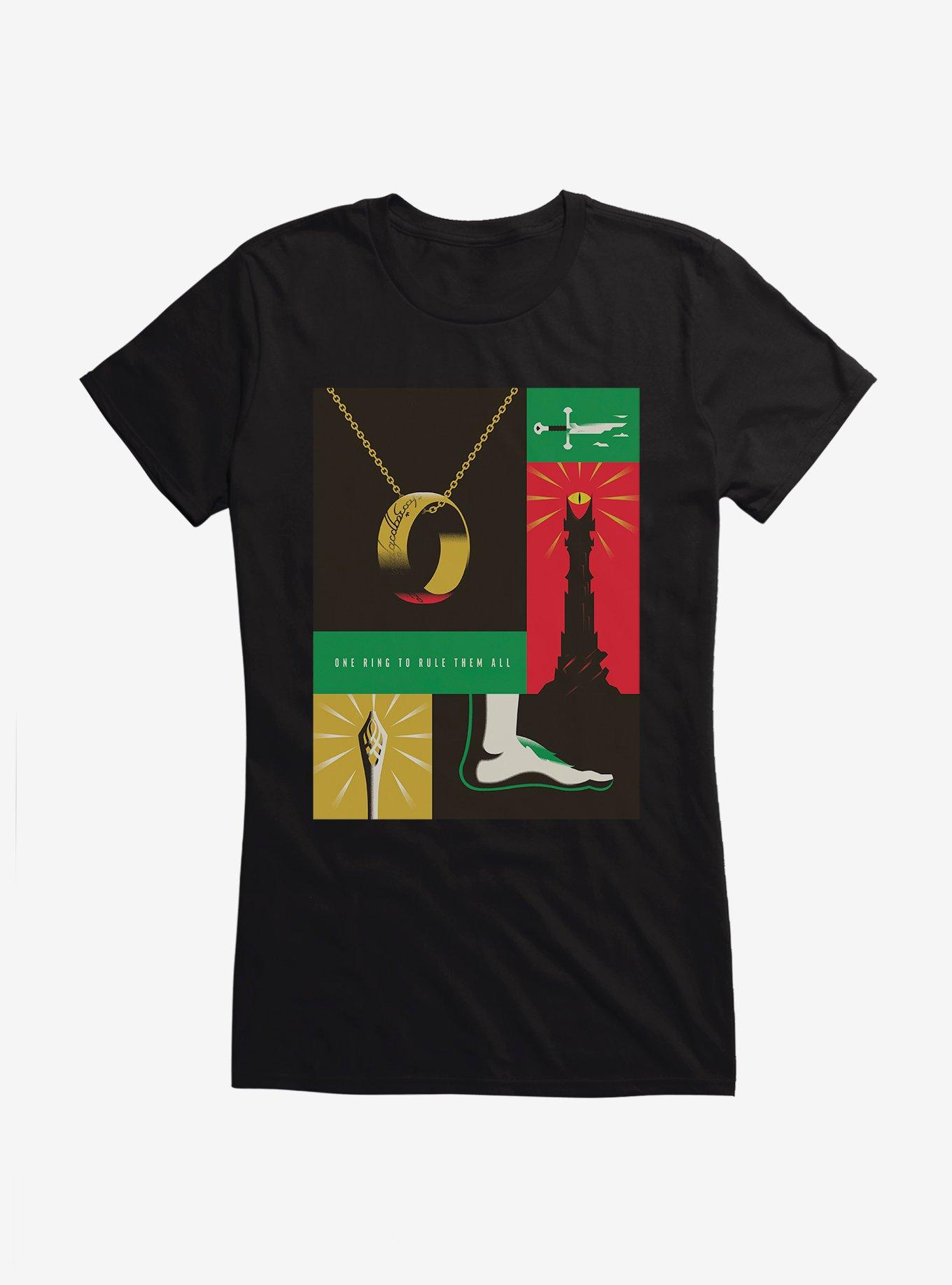 The Lord Of The Rings One Ring Color Block Girls T-Shirt, BLACK, hi-res