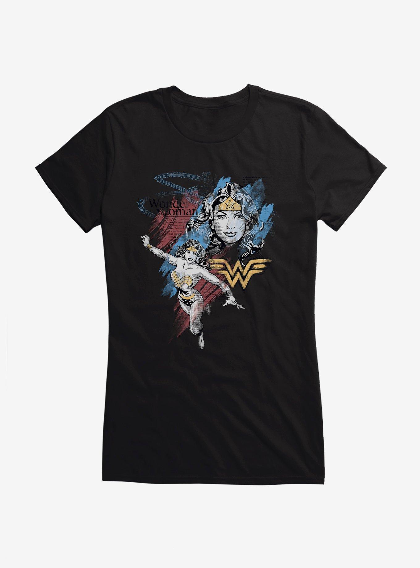 Wonder Woman Classic Shield Girls T-Shirt, BLACK, hi-res