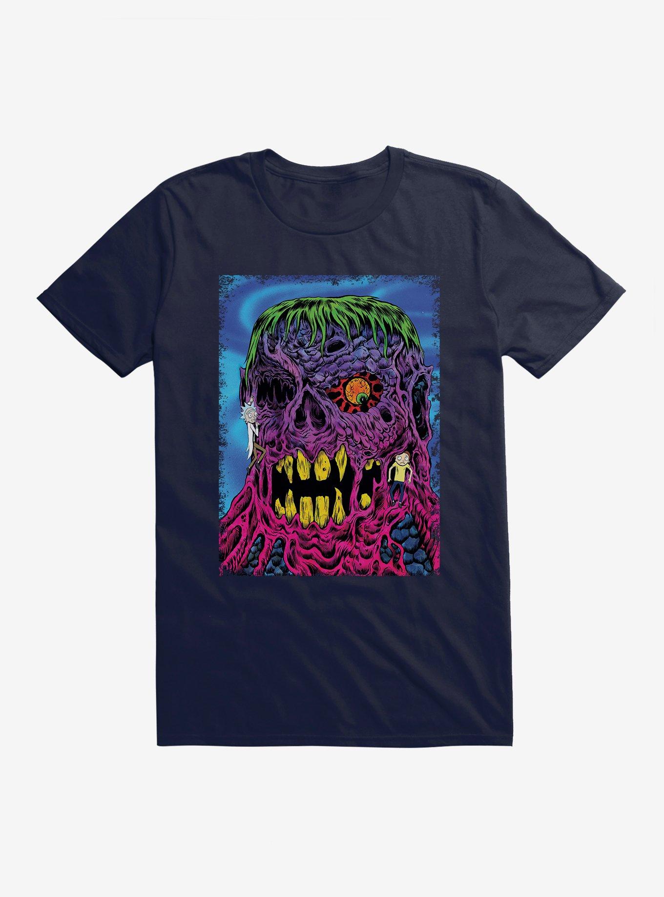 Rick And Morty Neon Monster T-Shirt, NAVY, hi-res