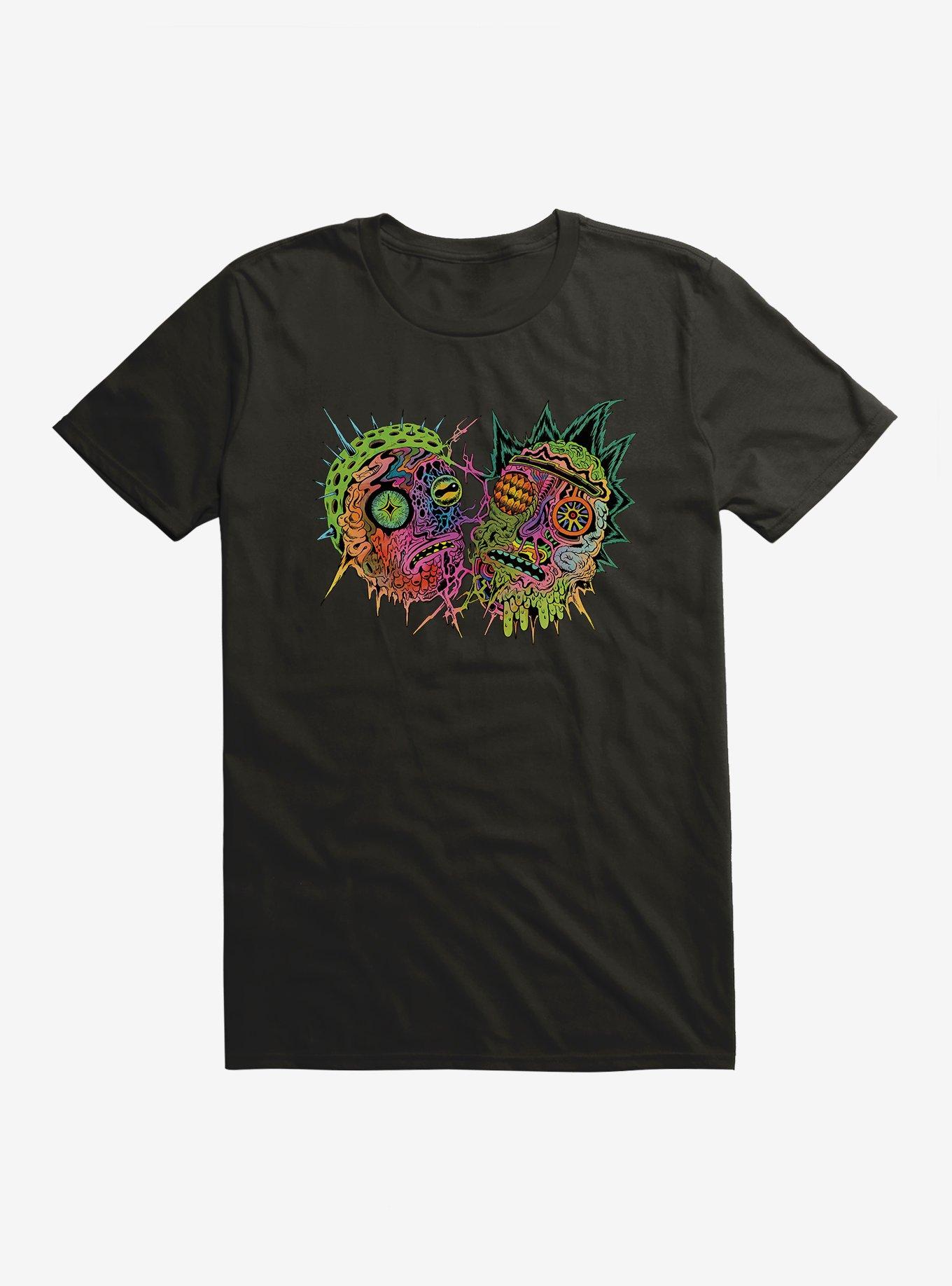 Rick And Morty Neon Psychedelic T-Shirt, BLACK, hi-res
