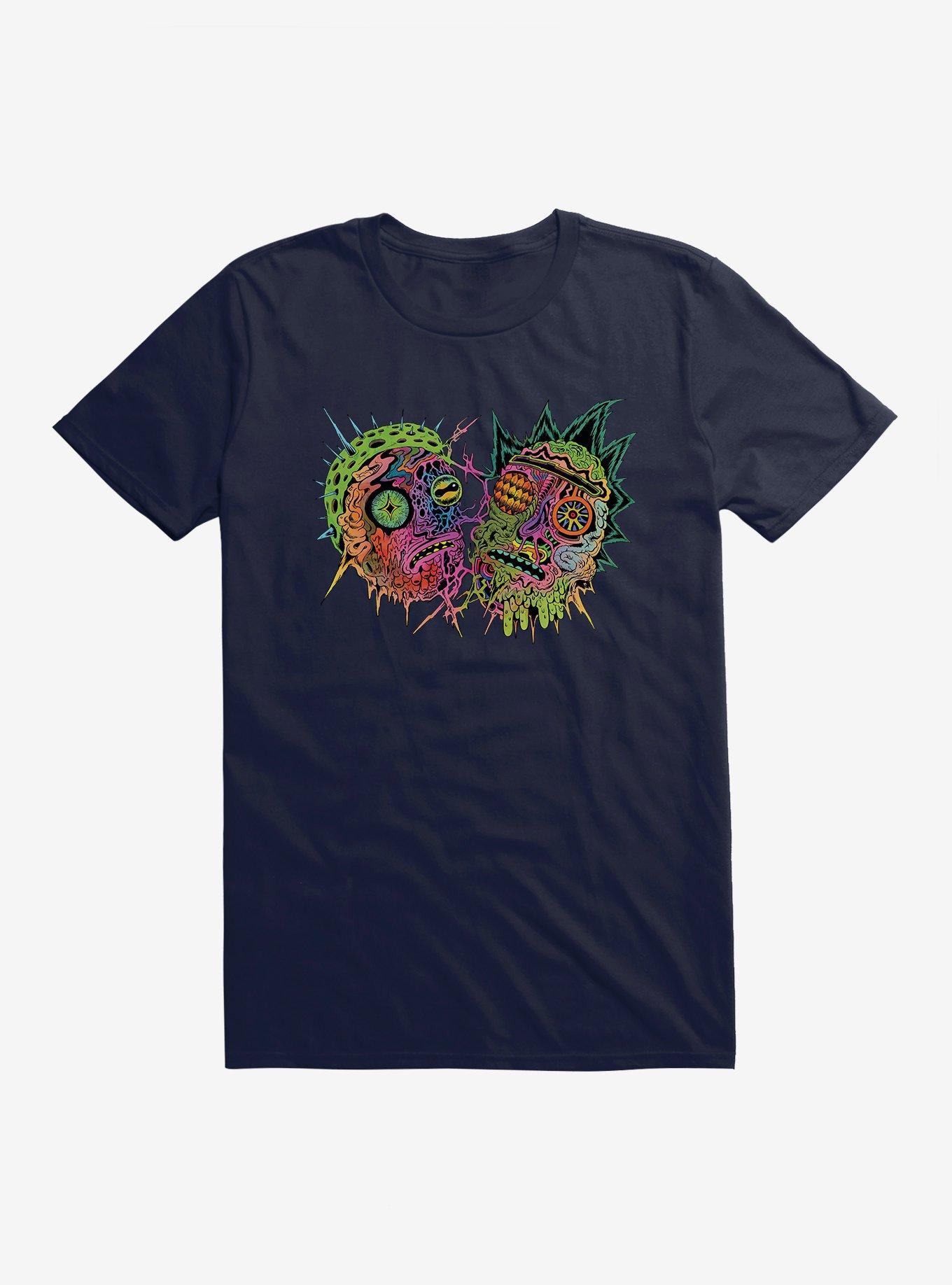 Rick And Morty Neon Psychedelic T-Shirt, NAVY, hi-res