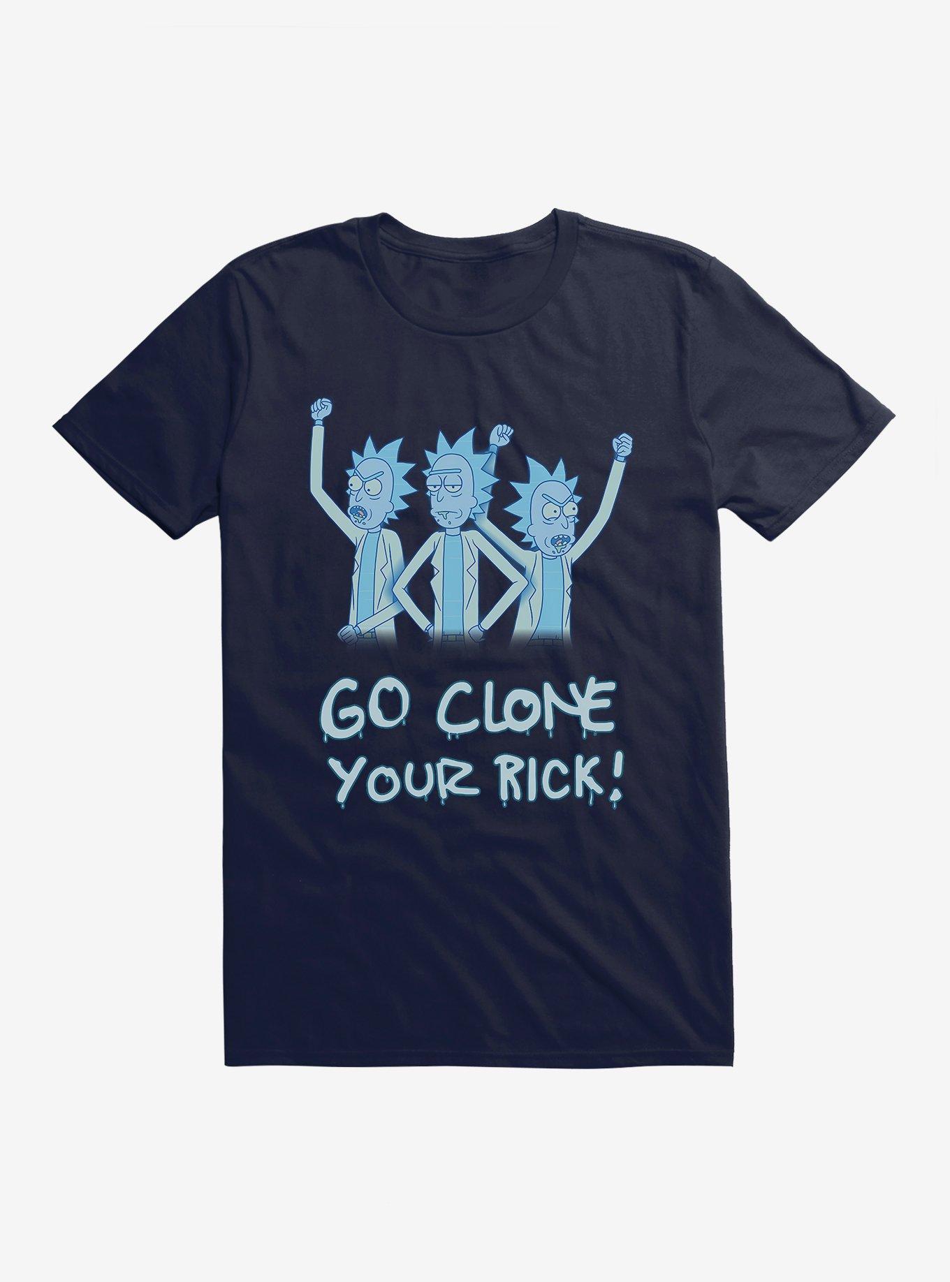 Rick And Morty Hologram Rick Clones T-Shirt, NAVY, hi-res