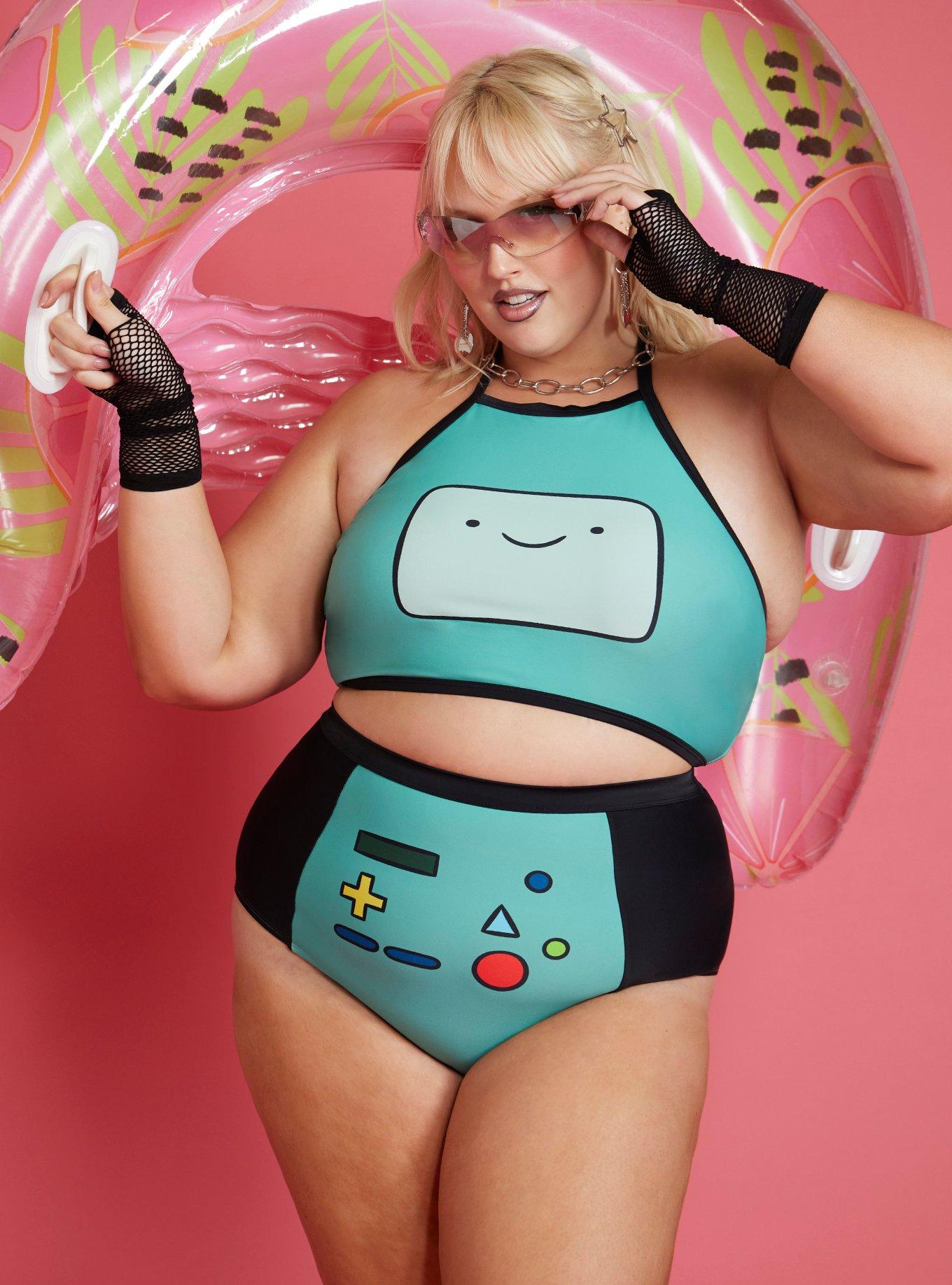 Adventure Time BMO Halter Swim Top Plus Size, , hi-res