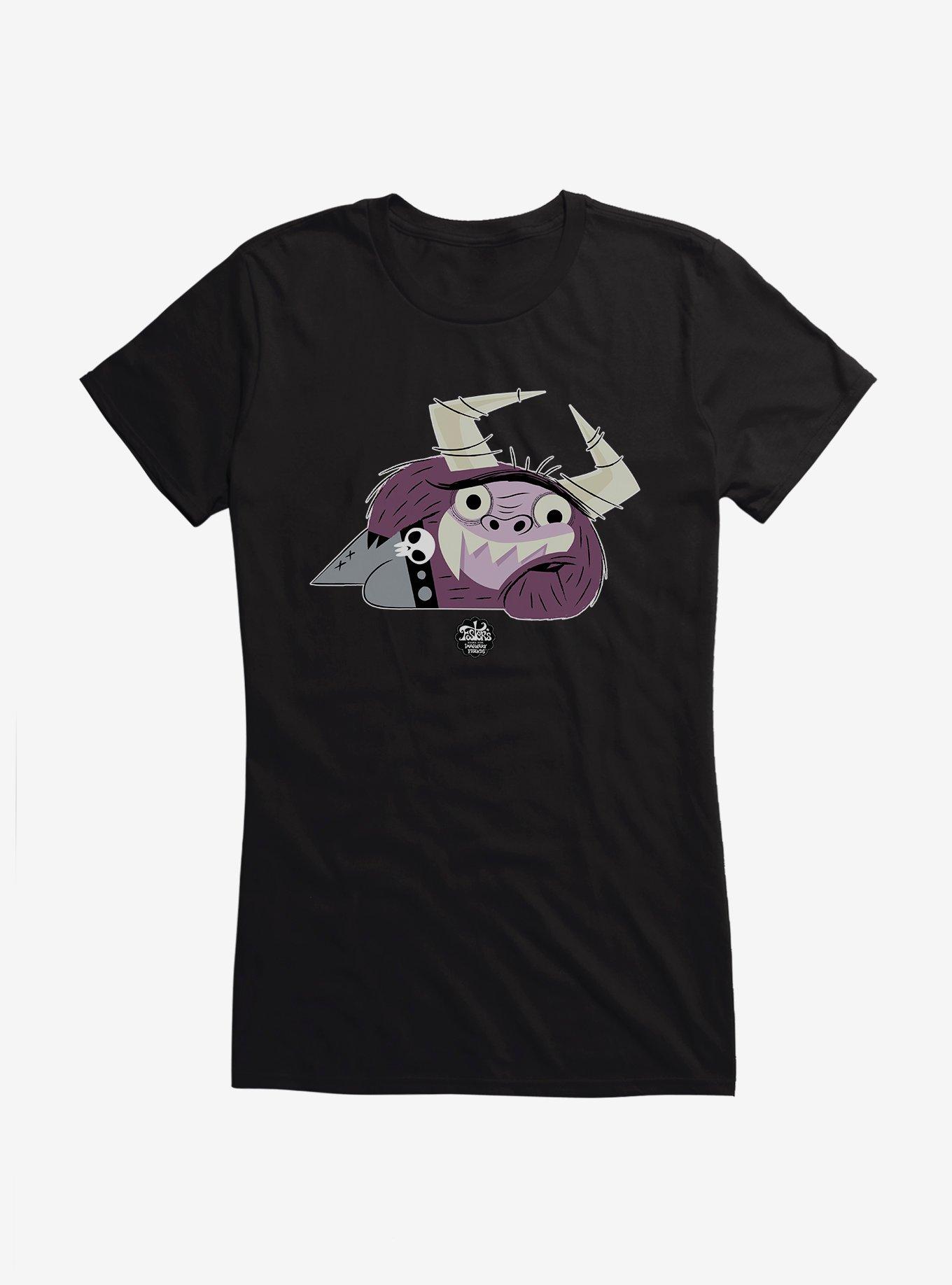 Foster's Home For Imaginary Friends Eduardo Laying Down Girls T-Shirt, BLACK, hi-res