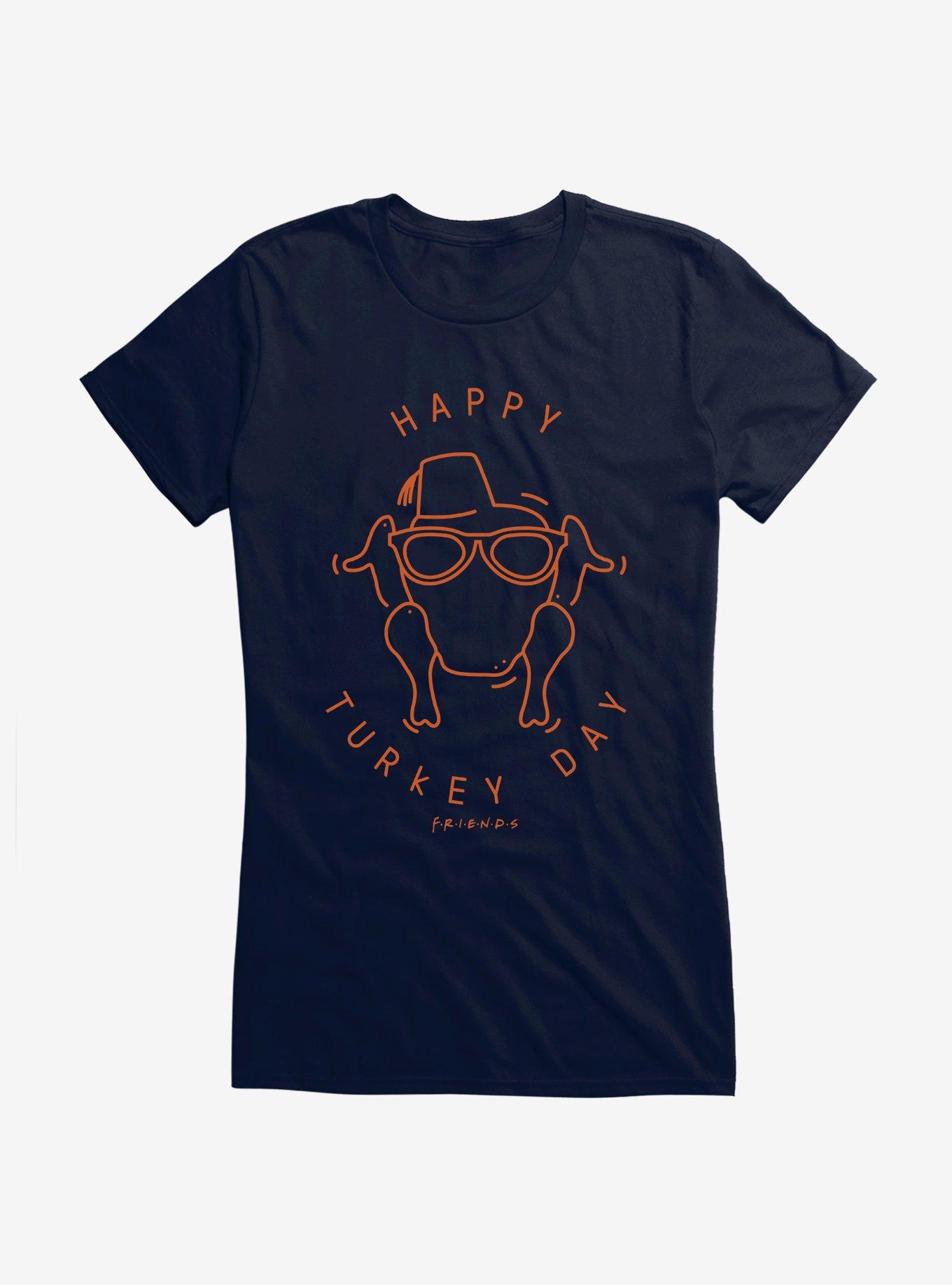 Friends Happy Turkey Day Icon Girls T-Shirt, NAVY, hi-res