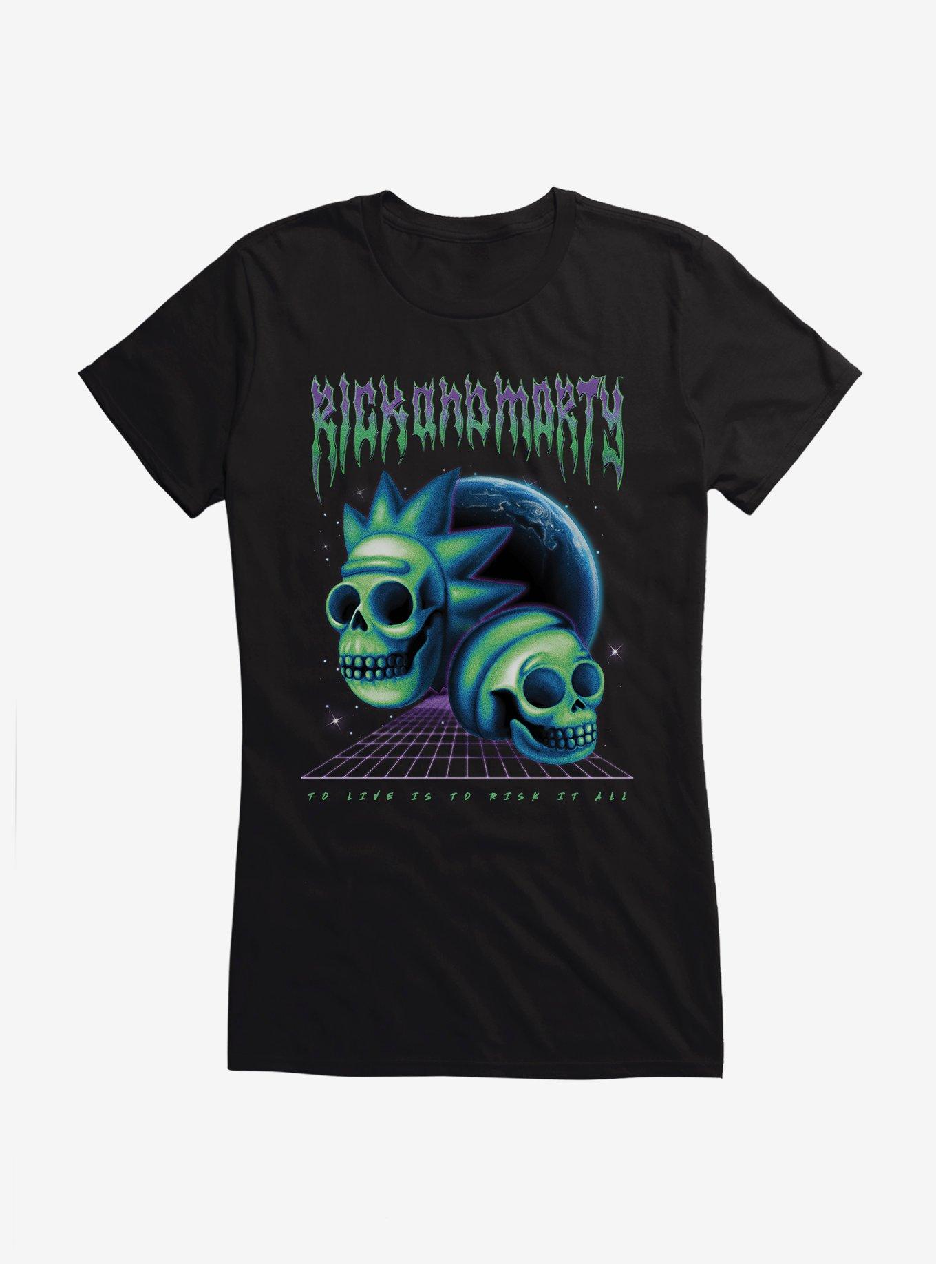 Rick And Morty Death Metal Skull Girls T-Shirt, , hi-res