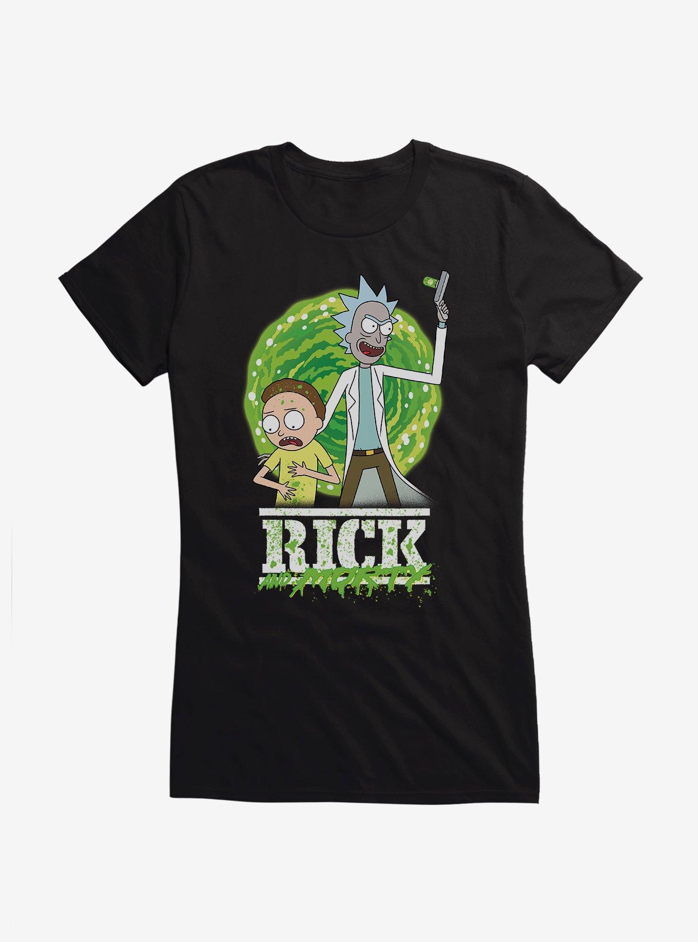 Rick And Morty Goo Splatter Logo Girls T-Shirt, , hi-res