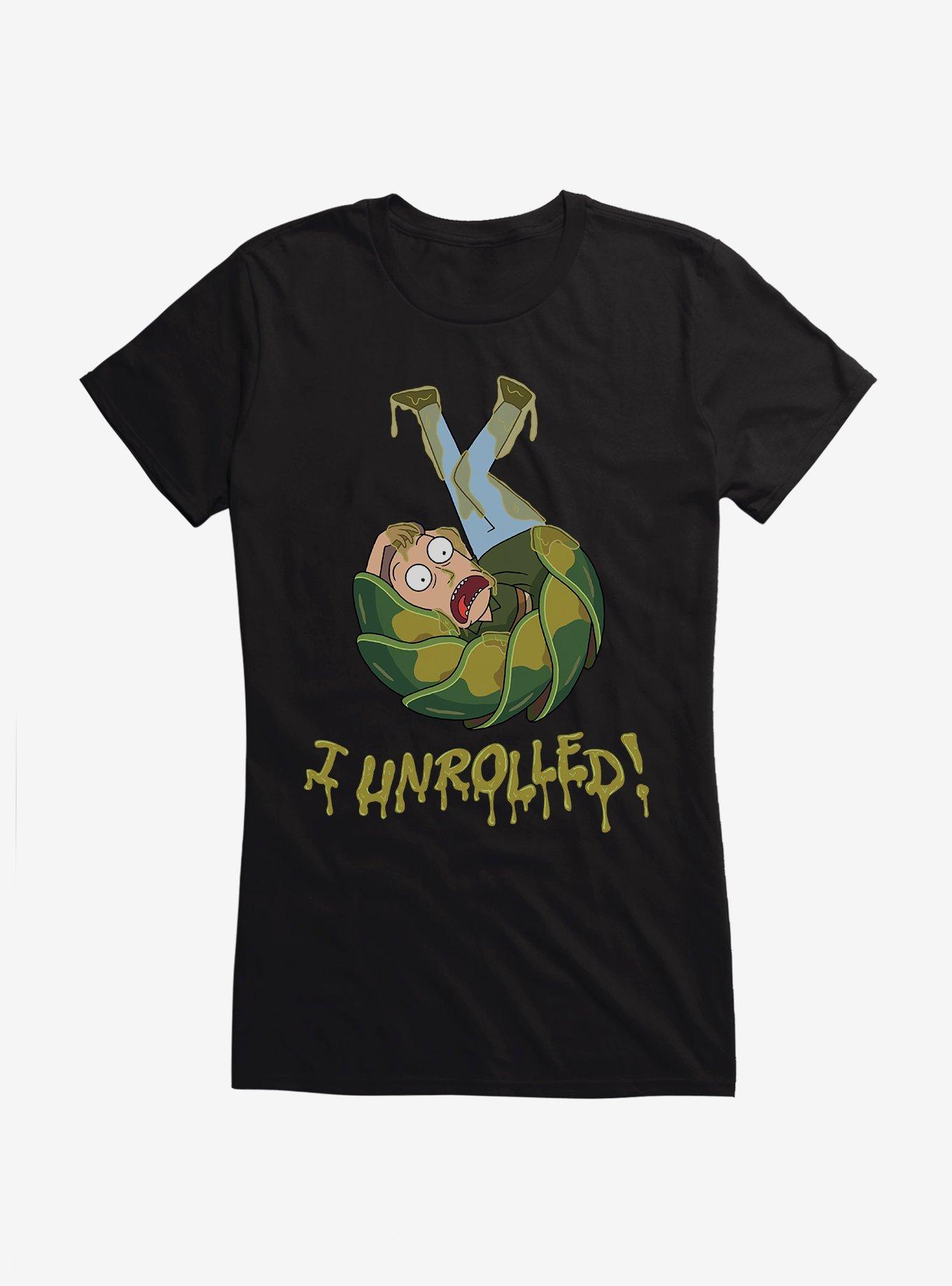 Rick And Morty I Unrolled! Jerry Girls T-Shirt, BLACK, hi-res