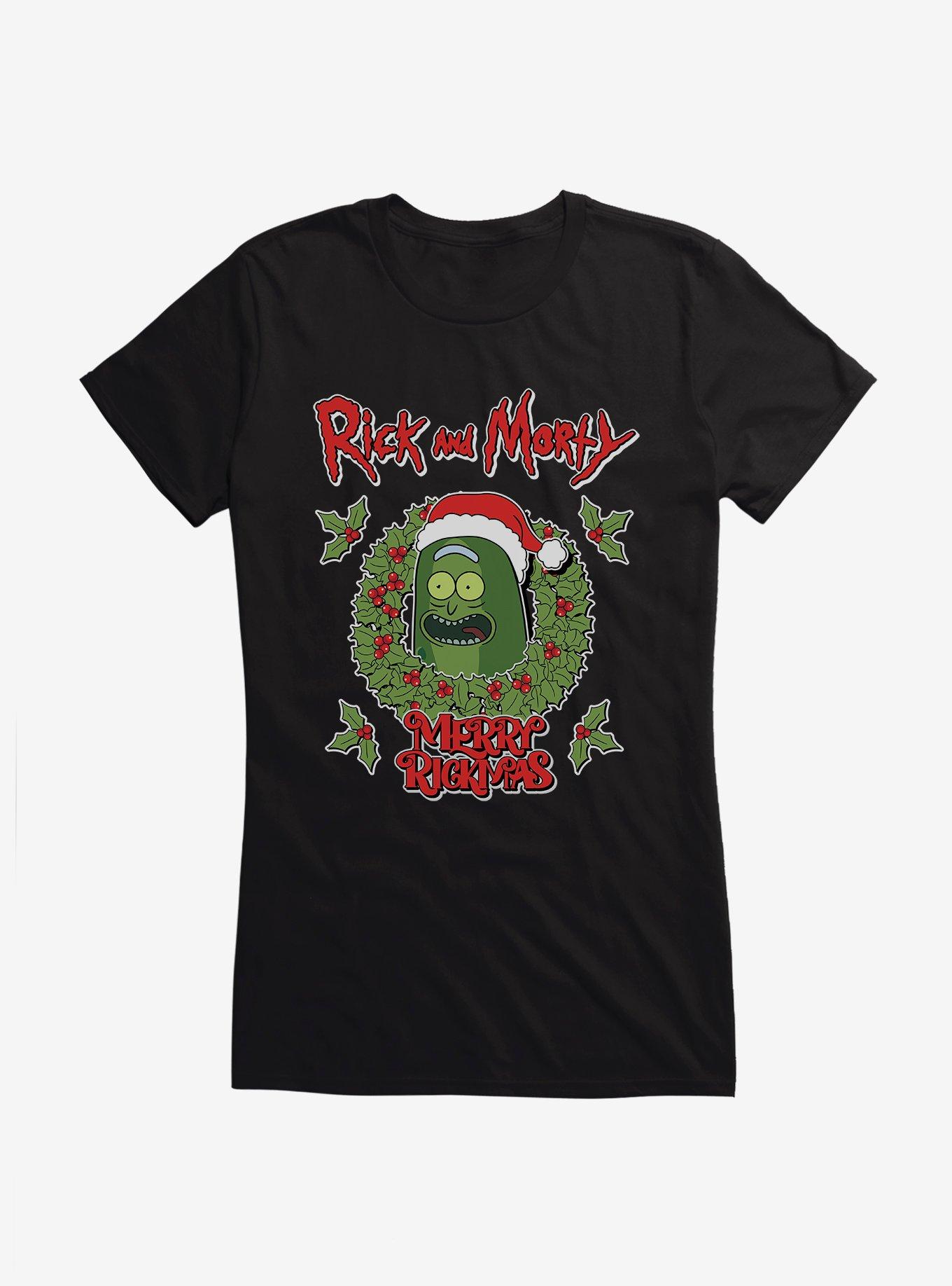 Rick And Morty Pickle Rick Merry Rickmas Girls T-Shirt, , hi-res